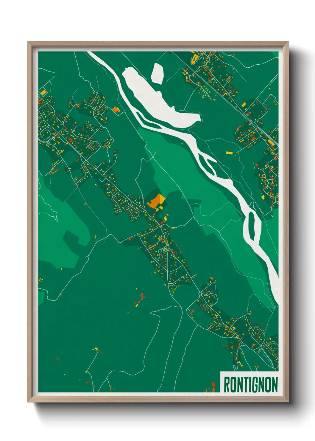 Une affiche de carte sur Rontignon