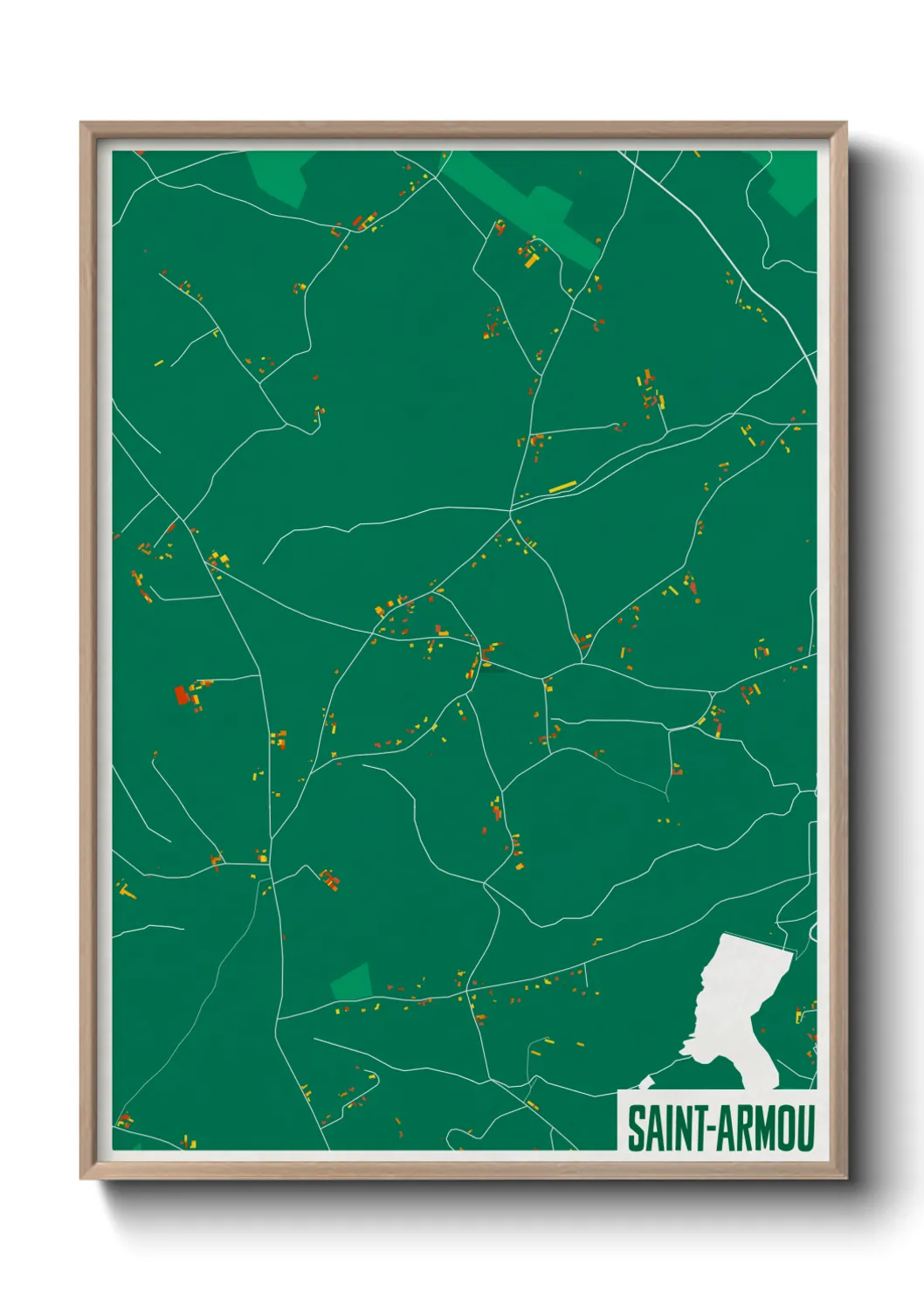 Une affiche de carte sur Saint-Armou