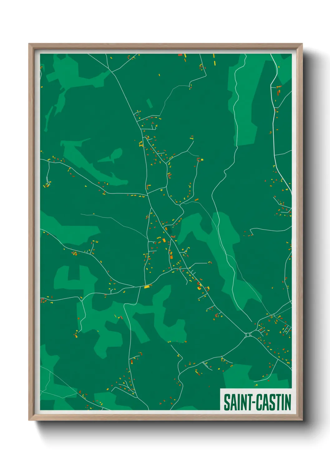 Une affiche de carte sur Saint-Castin