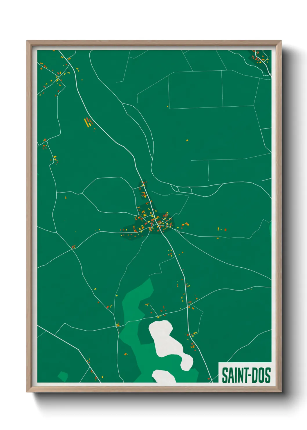 Une affiche de carte sur Saint-Dos