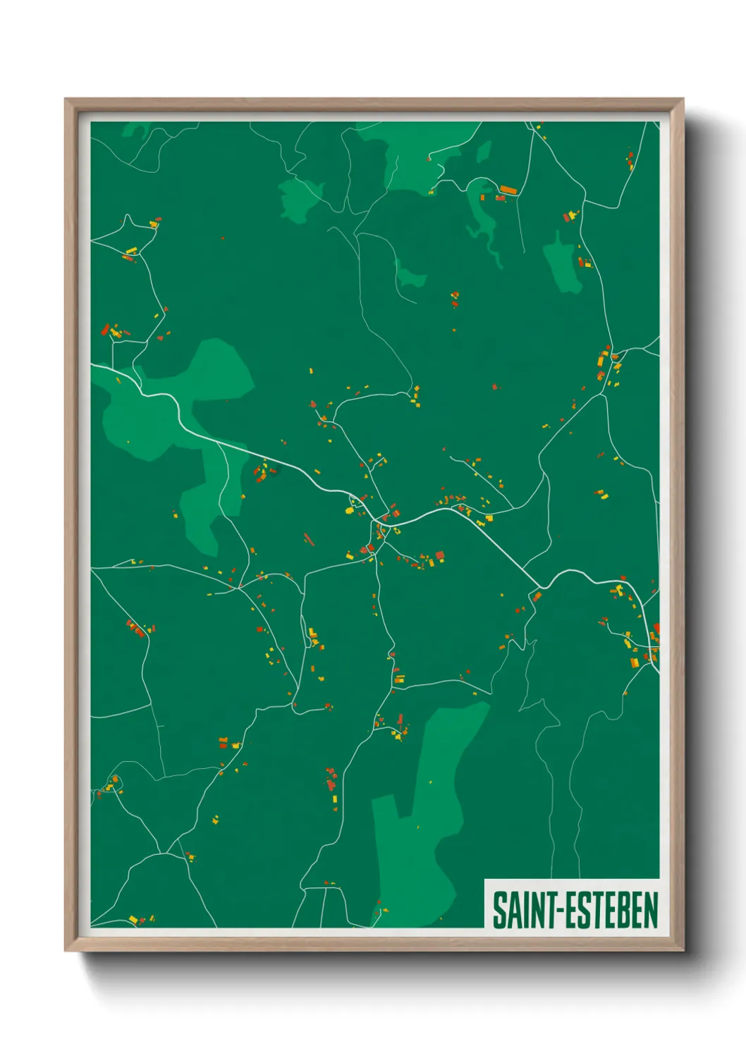 Une affiche de carte sur Saint-Esteben