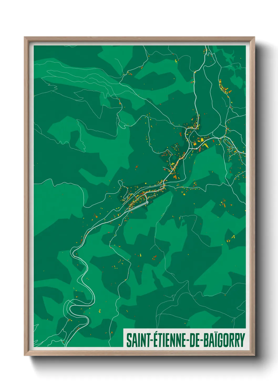 Une affiche de carte sur Saint-Étienne-de-Baïgorry