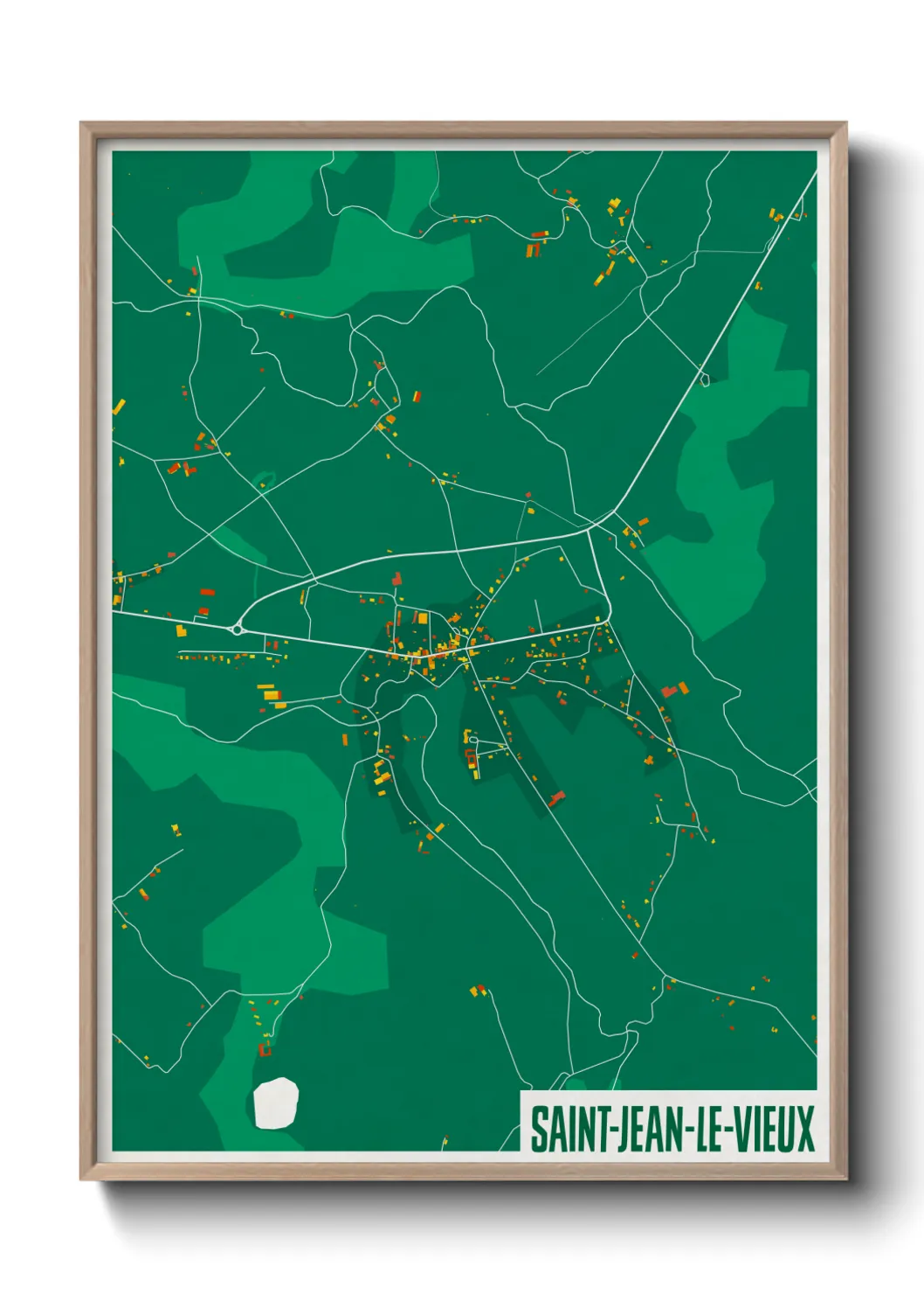 Une affiche de carte sur Saint-Jean-le-Vieux
