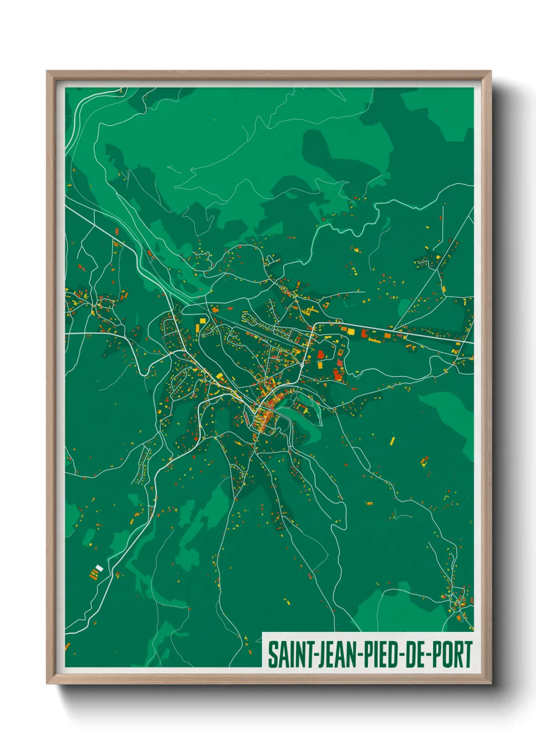 Une affiche de carte sur Saint-Jean-Pied-de-Port
