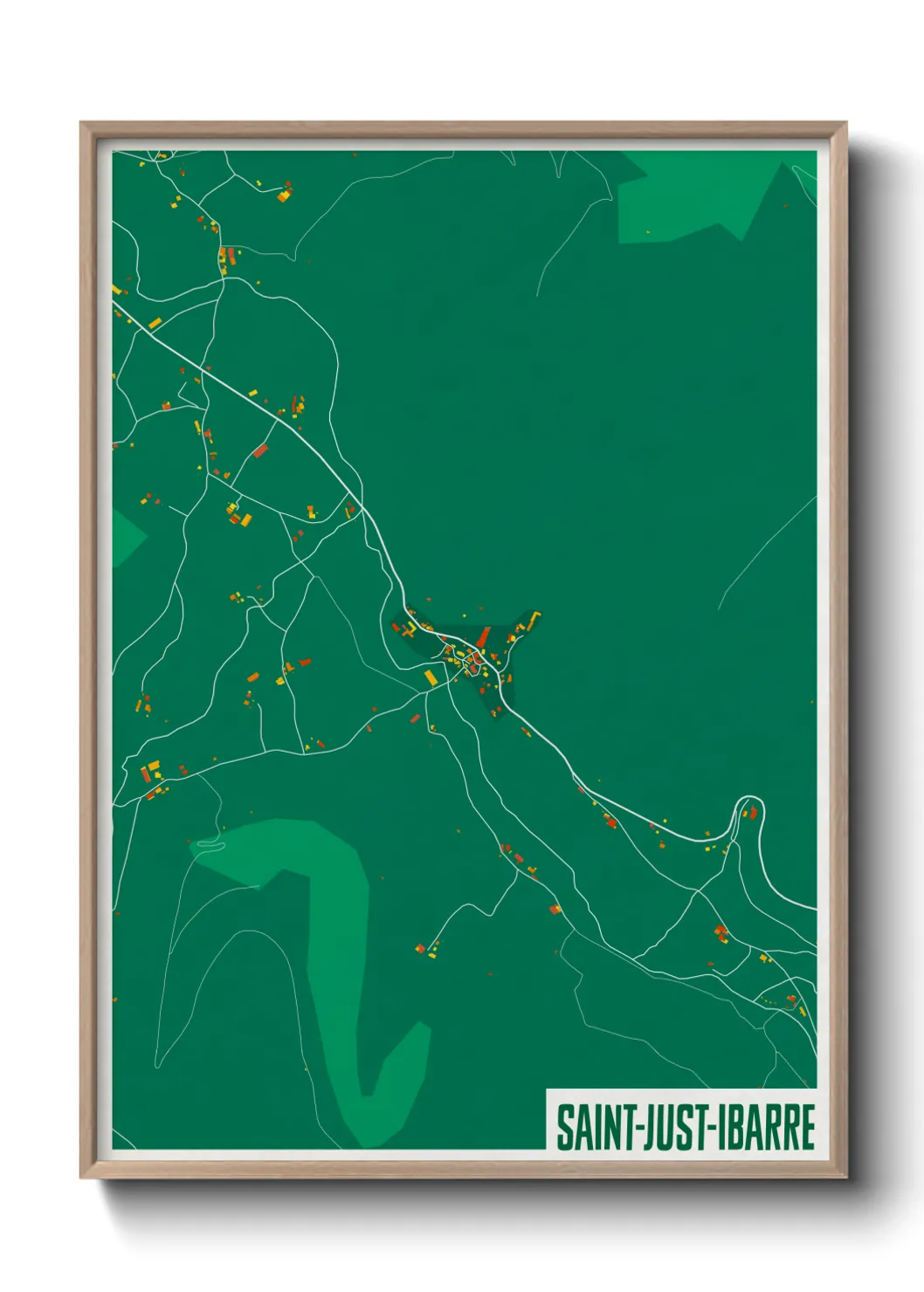 Une affiche de carte sur Saint-Just-Ibarre