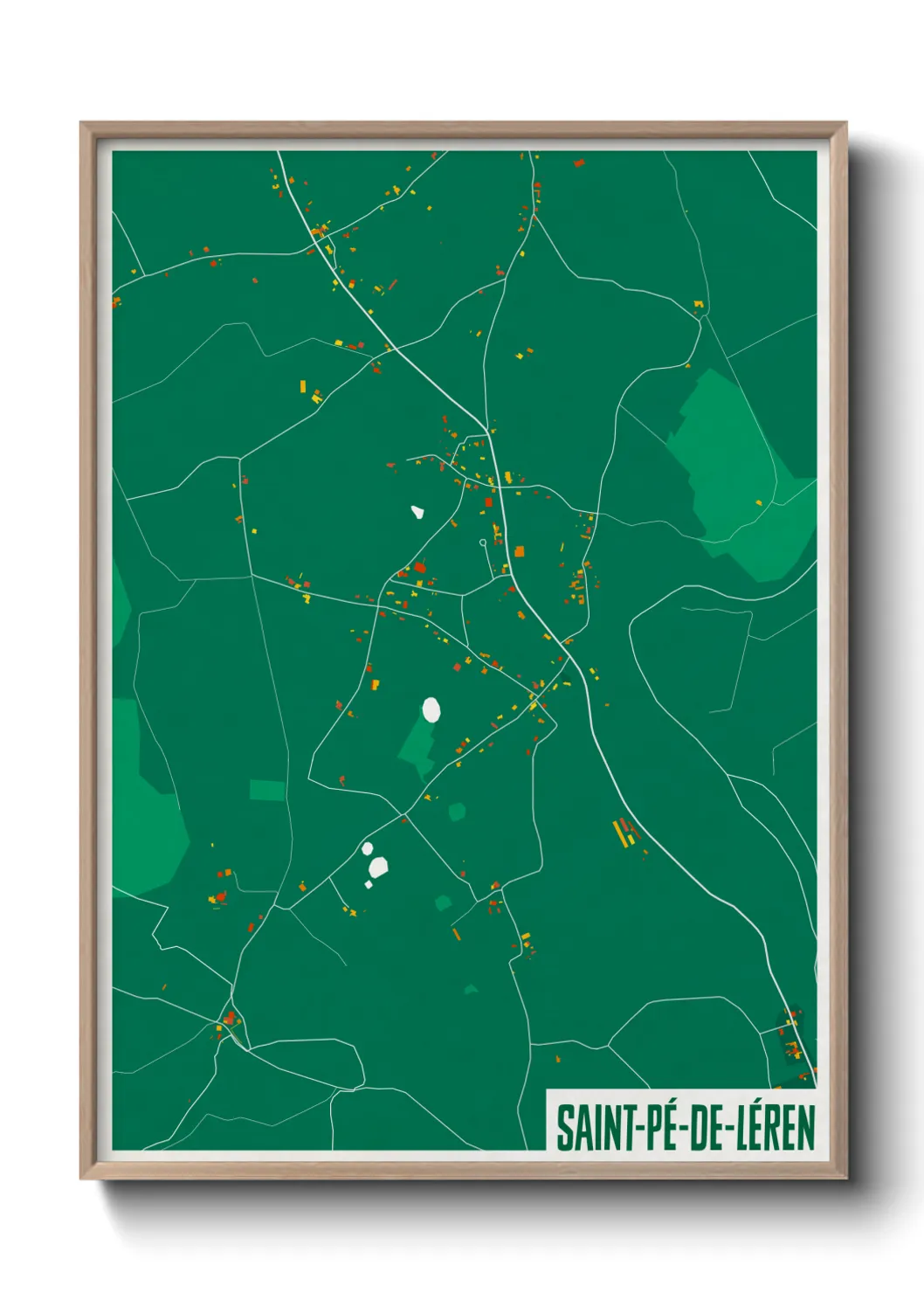 Une affiche de carte sur Saint-Pé-de-Léren