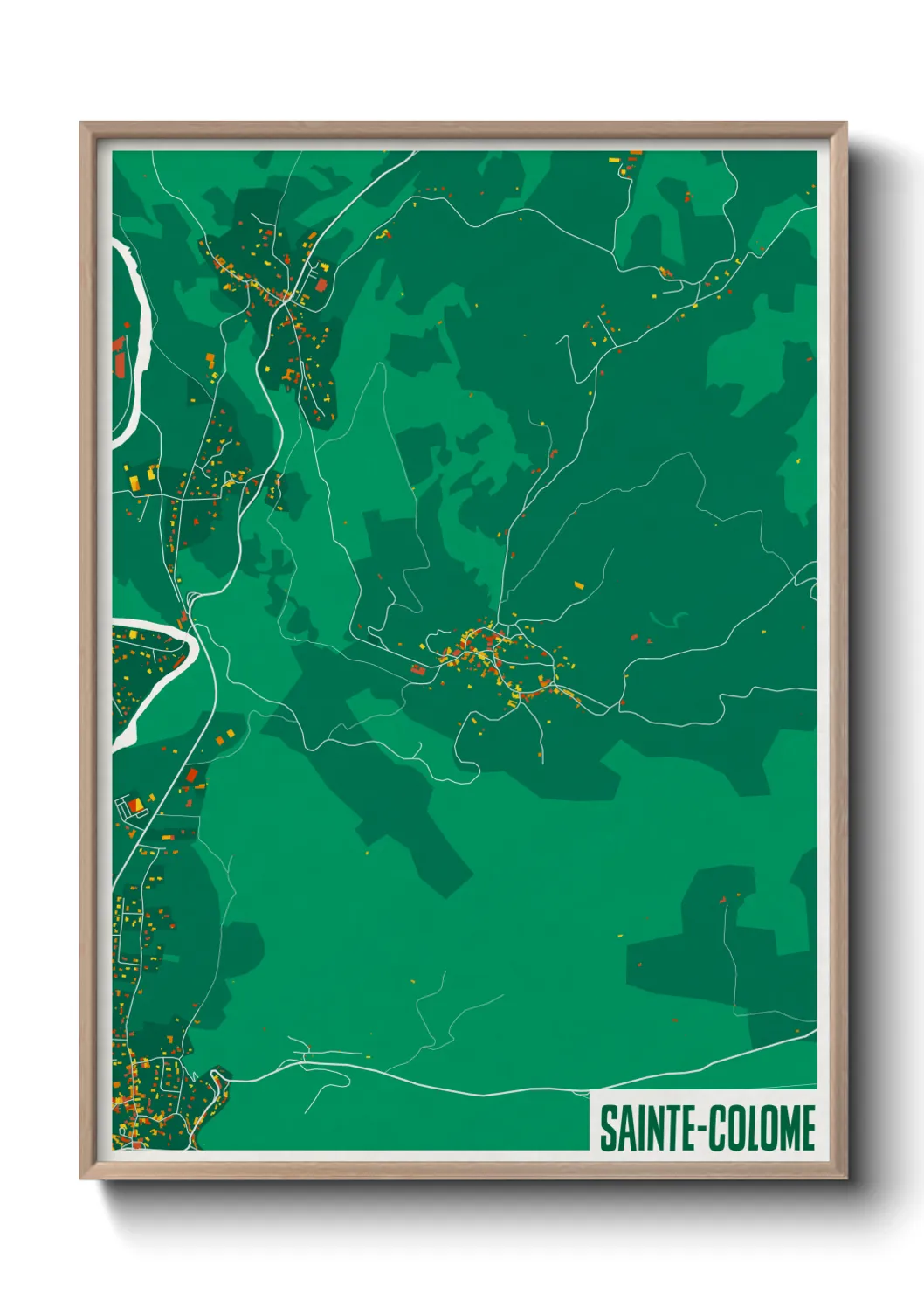 Une affiche de carte sur Sainte-Colome