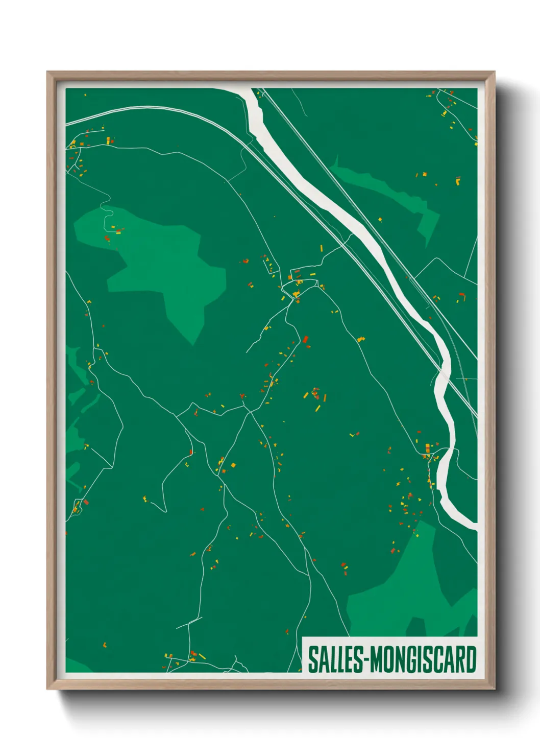 Une affiche de carte sur Salles-Mongiscard