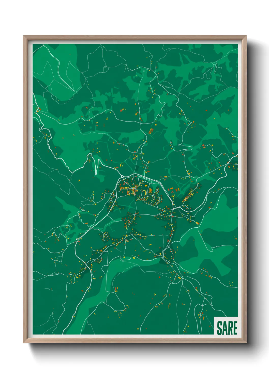 Une affiche de carte sur Sare