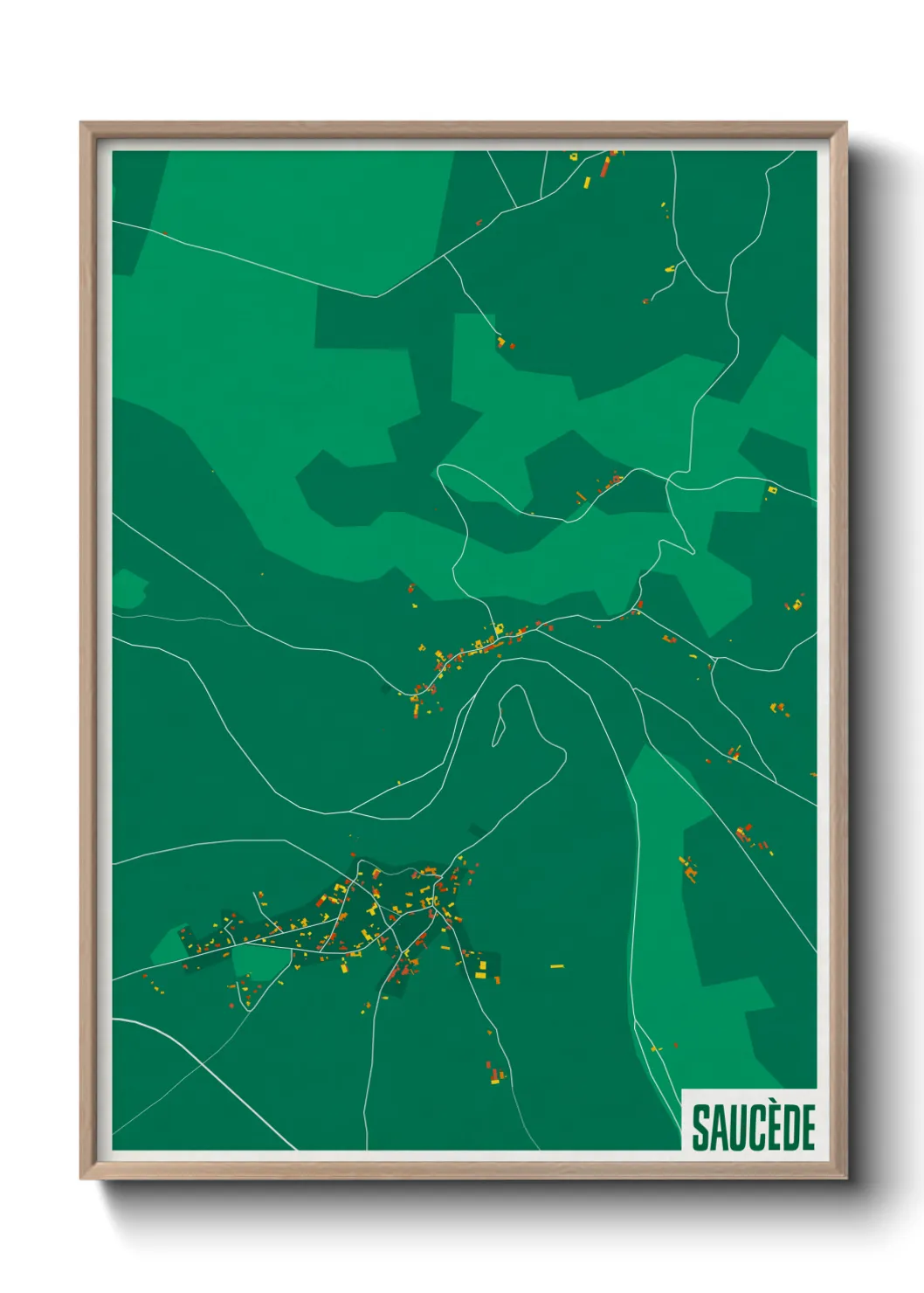 Une affiche de carte sur Saucède