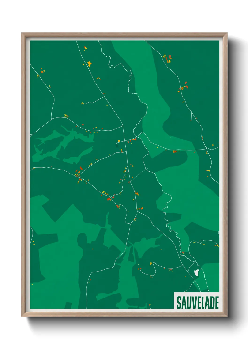 Une affiche de carte sur Sauvelade