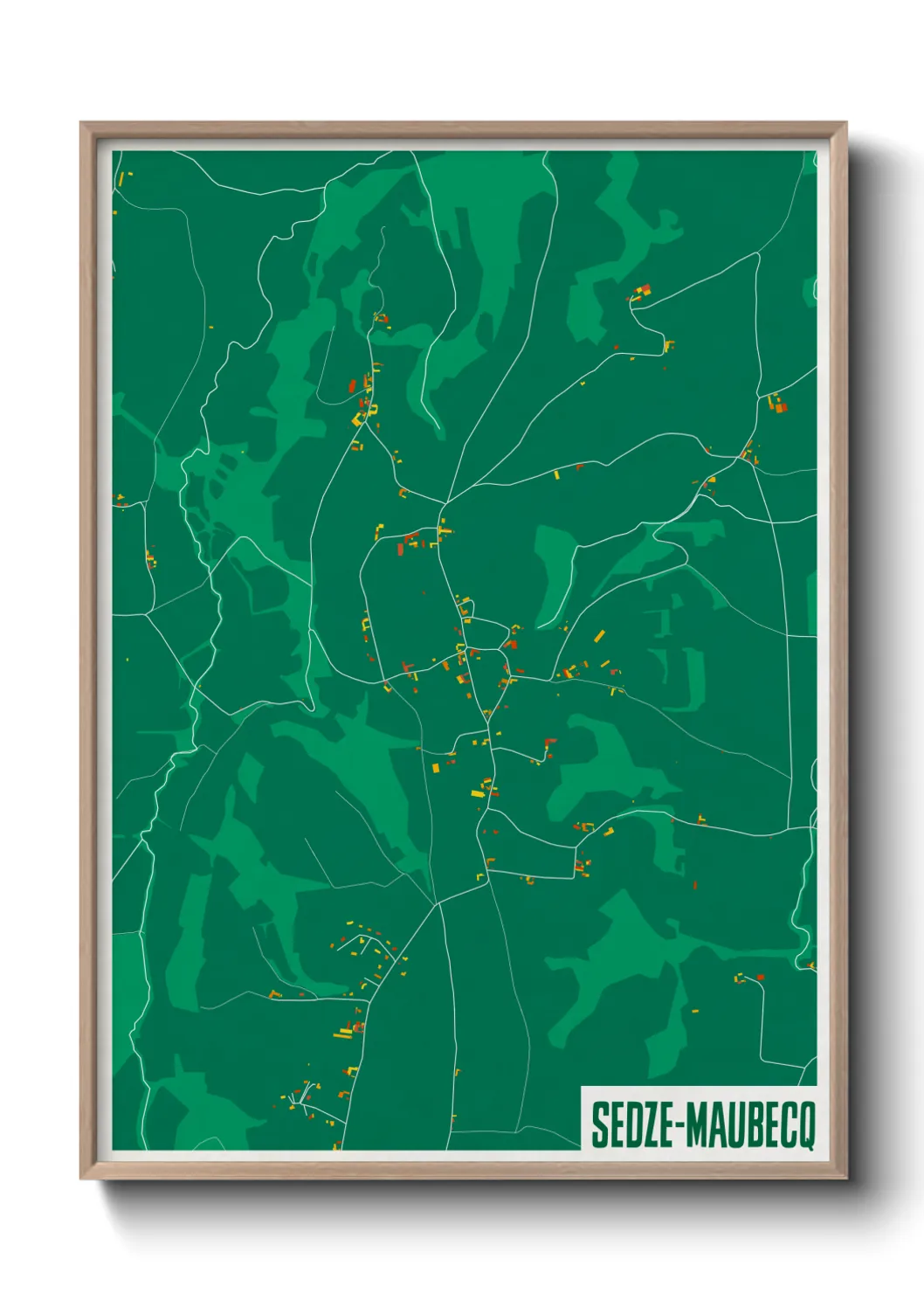 Une affiche de carte sur Sedze-Maubecq