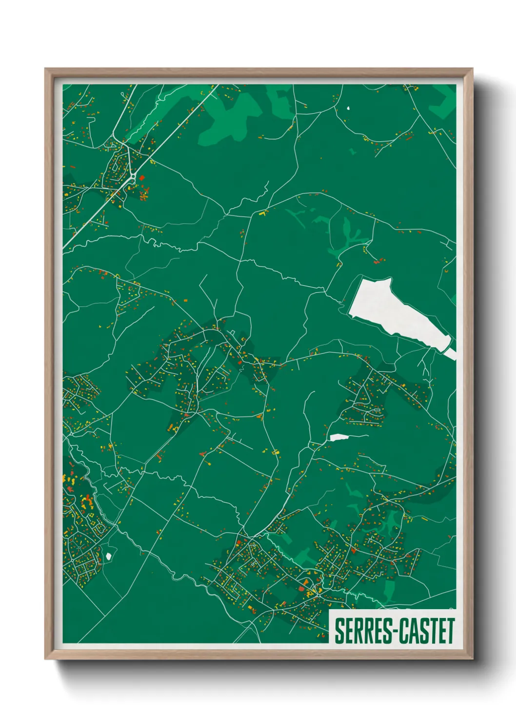 Une affiche de carte sur Serres-Castet