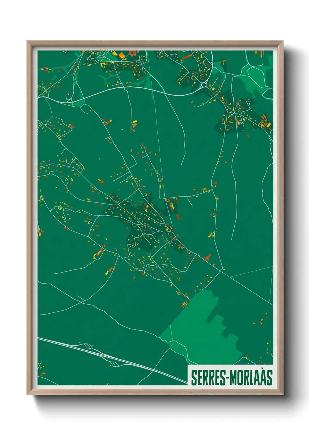 Une affiche de carte sur Serres-Morlaàs