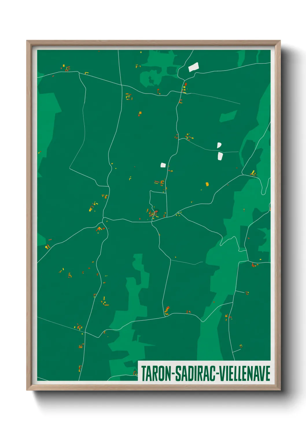 Une affiche de carte sur Taron-Sadirac-Viellenave