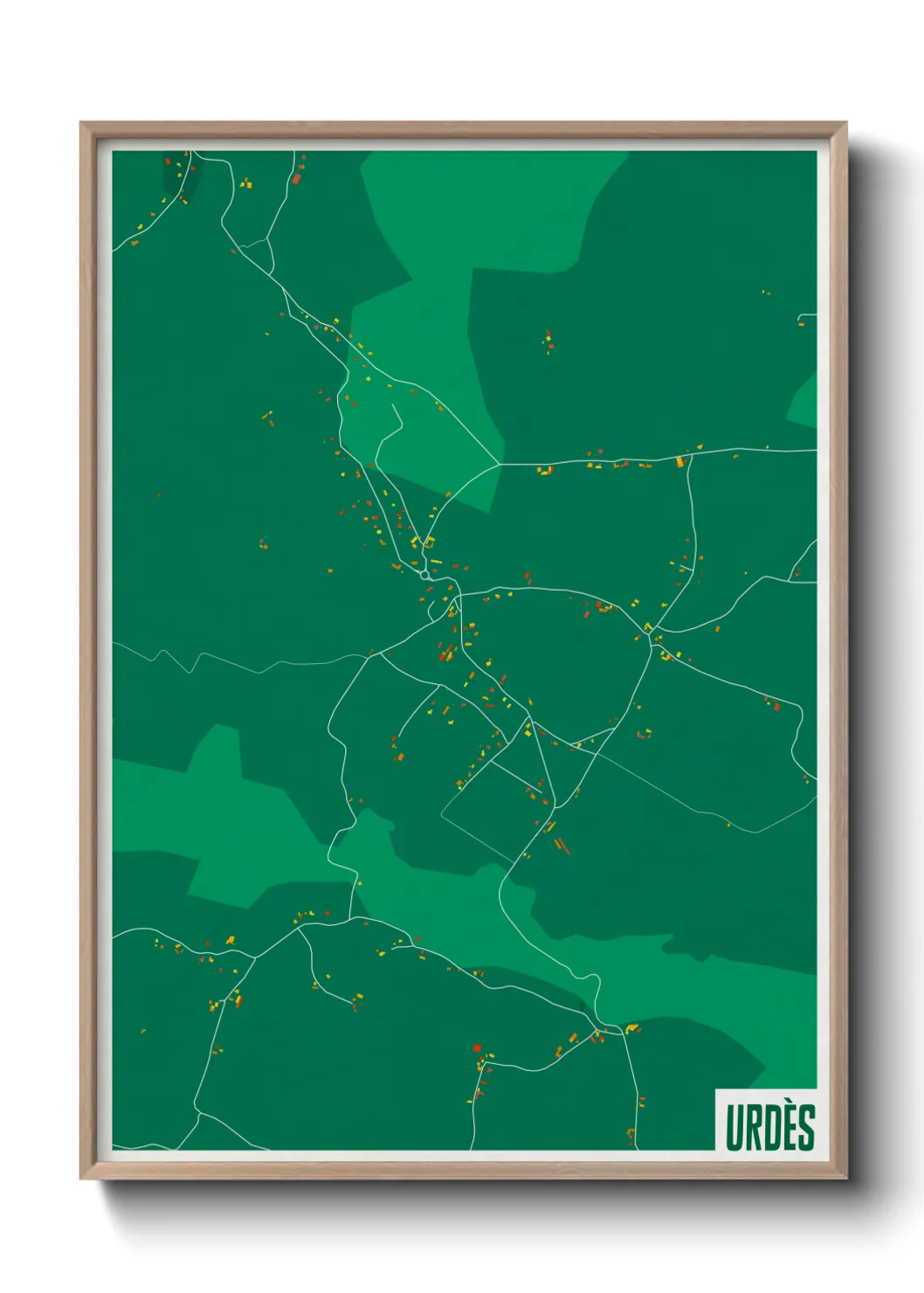 Une affiche de carte sur Urdès