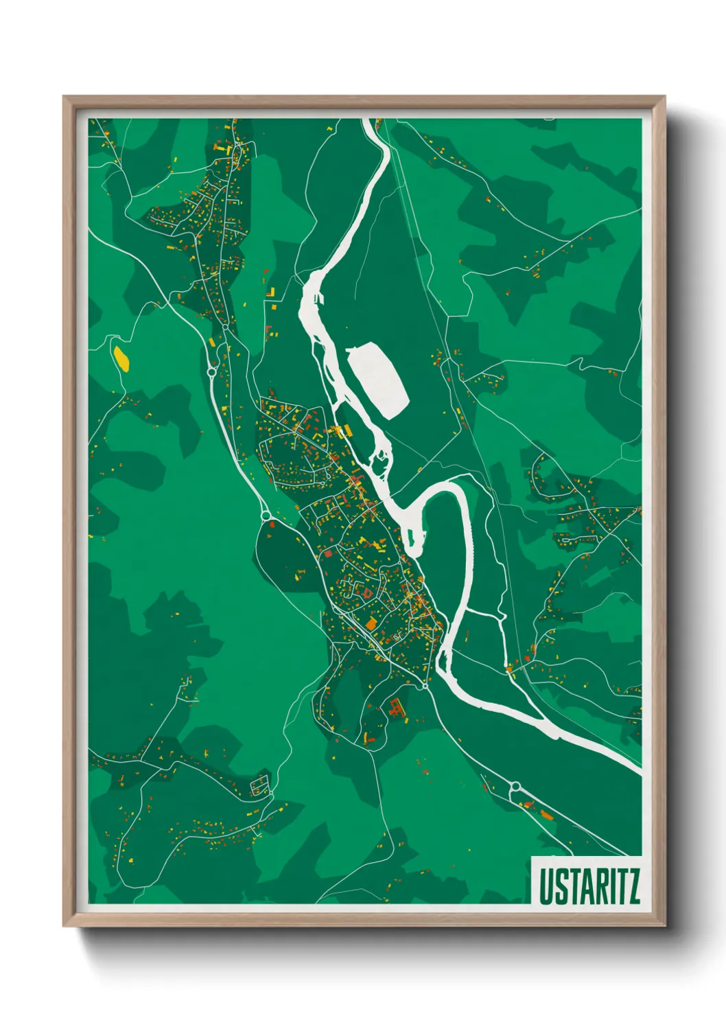 Une affiche de carte sur Ustaritz