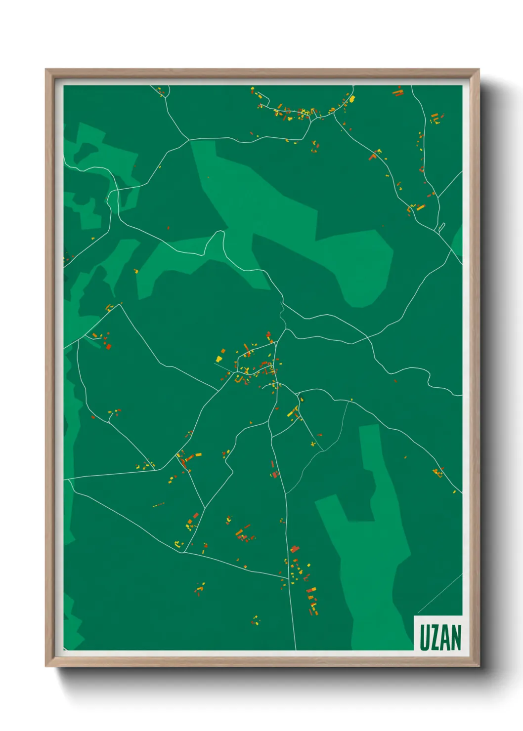 Une affiche de carte sur Uzan