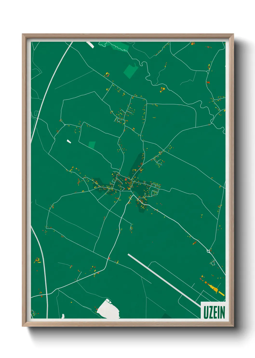 Une affiche de carte sur Uzein