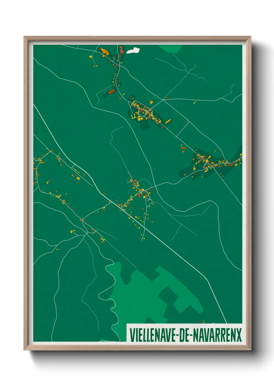 Une affiche de carte sur Viellenave-de-Navarrenx