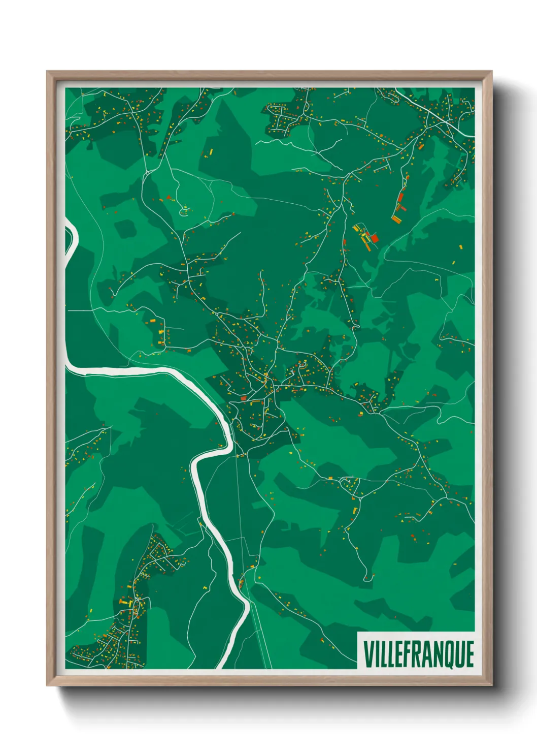 Une affiche de carte sur Villefranque