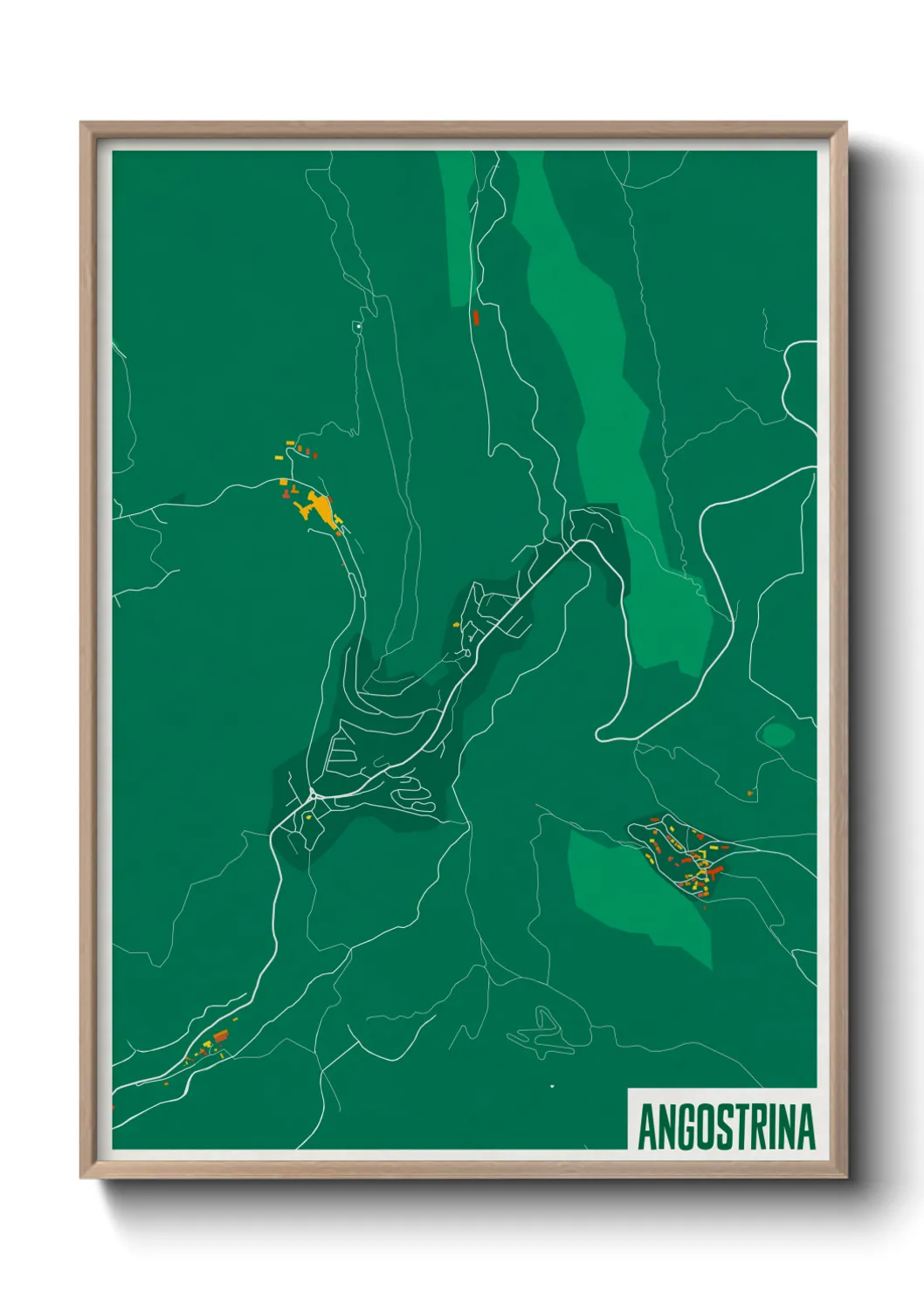 Une affiche de carte sur Angostrina