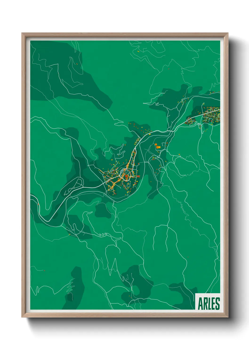 Une affiche de carte sur Arles