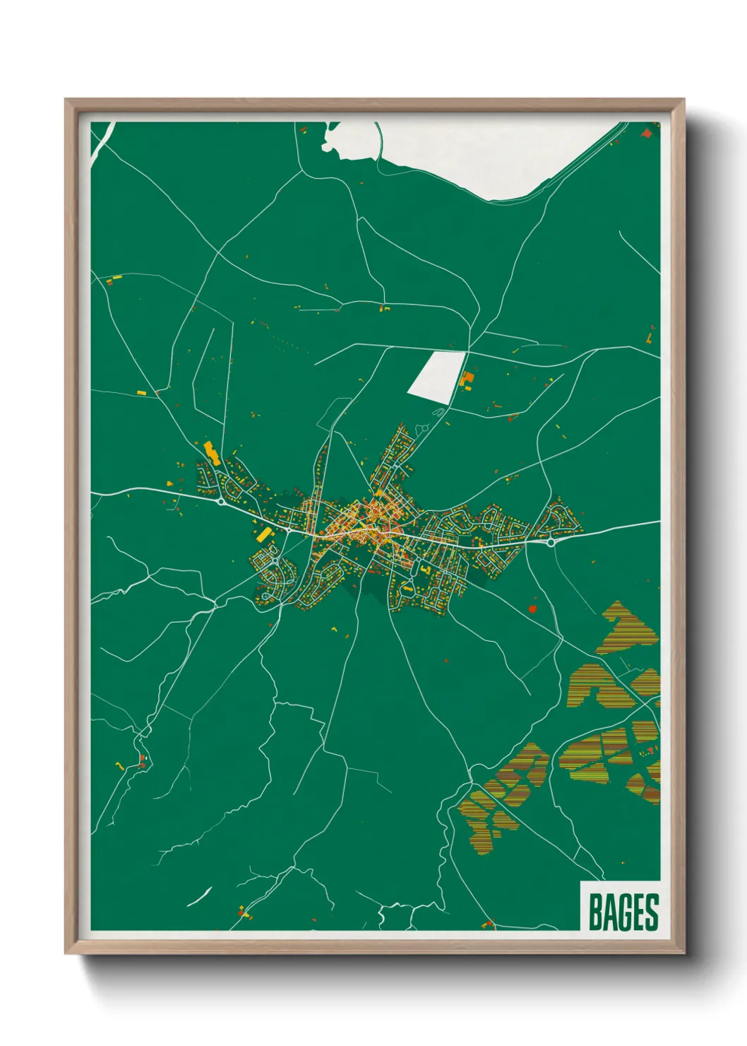 Une affiche de carte sur Bages