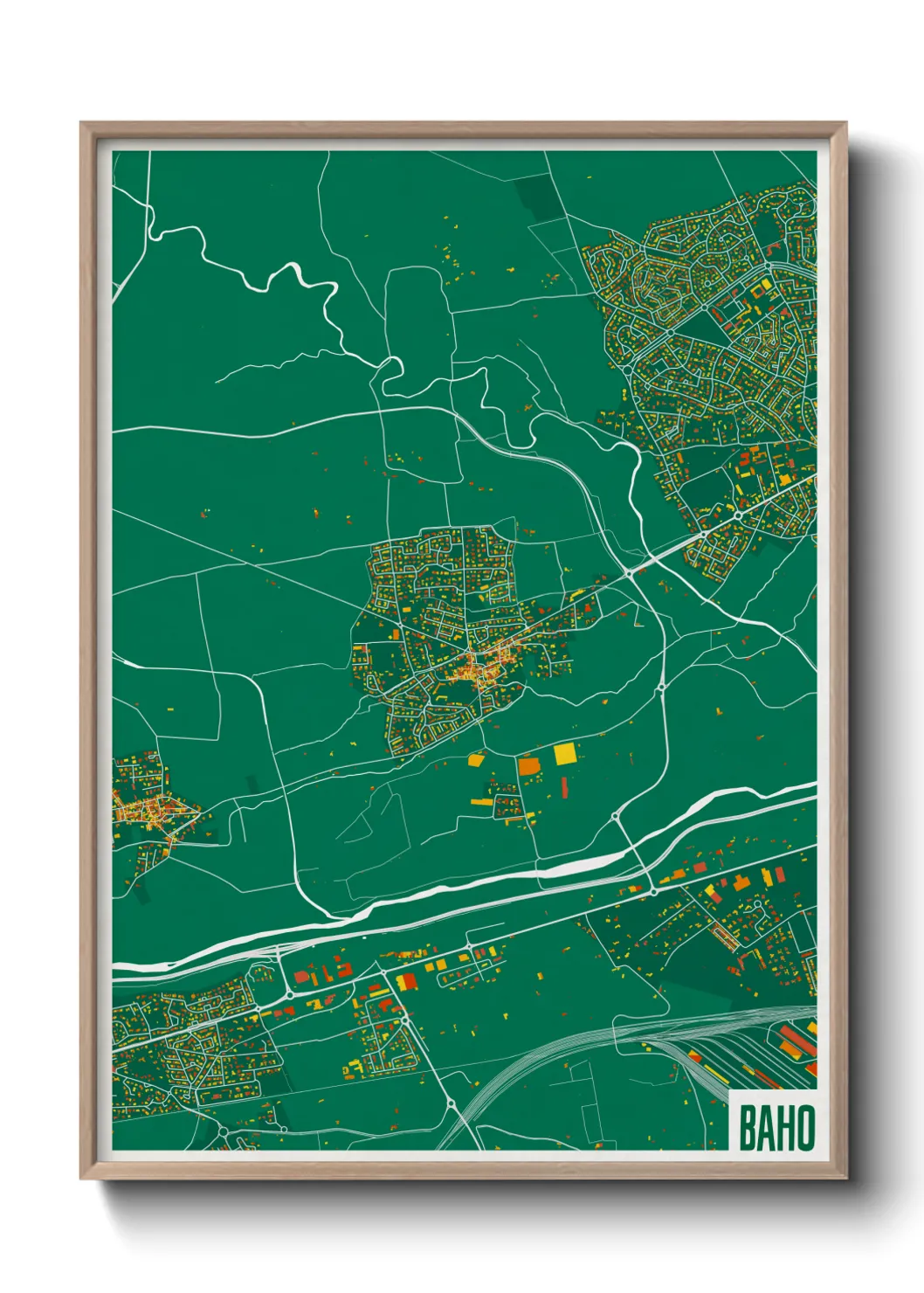 Une affiche de carte sur Baho