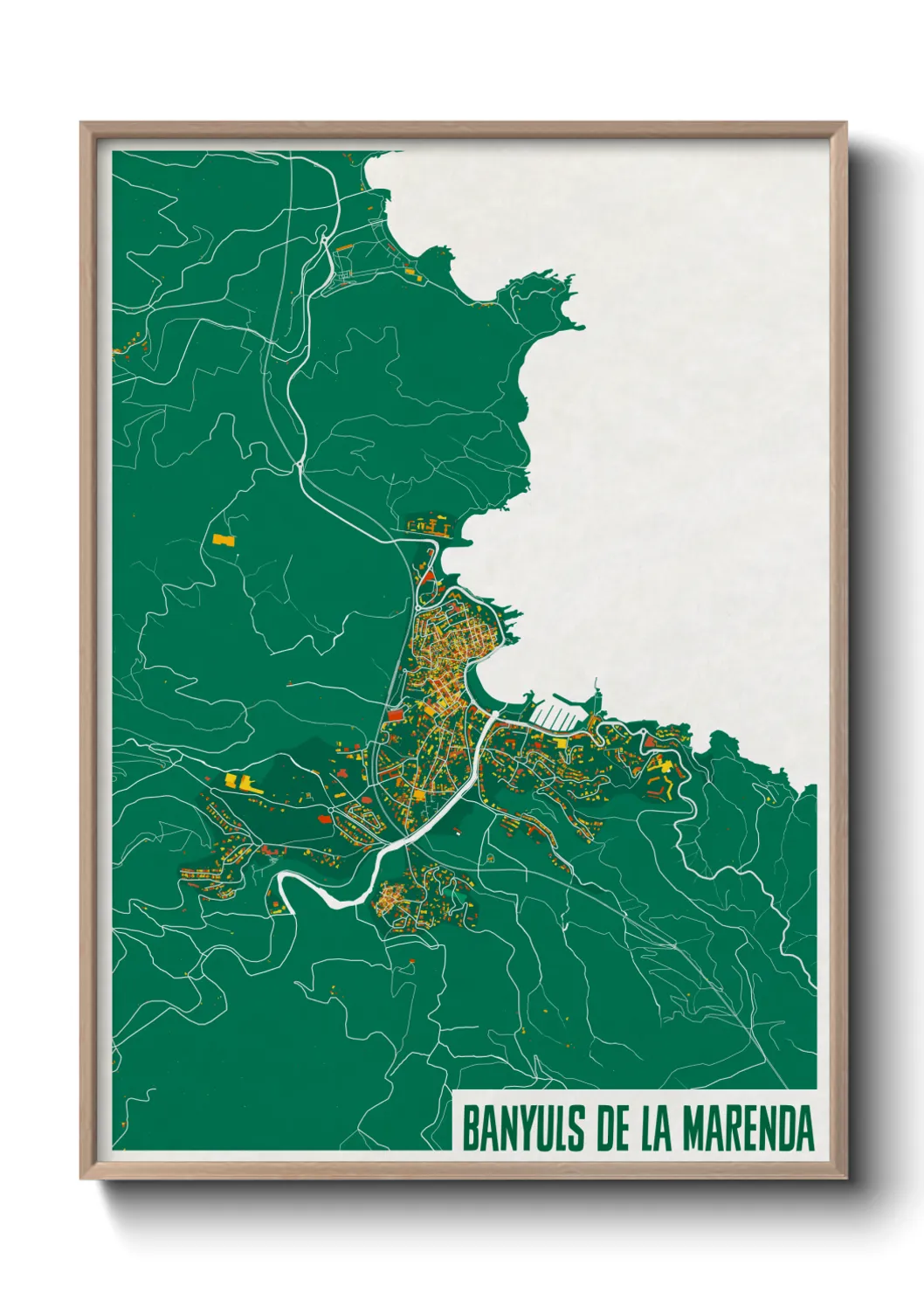Une affiche de carte sur Banyuls de la Marenda