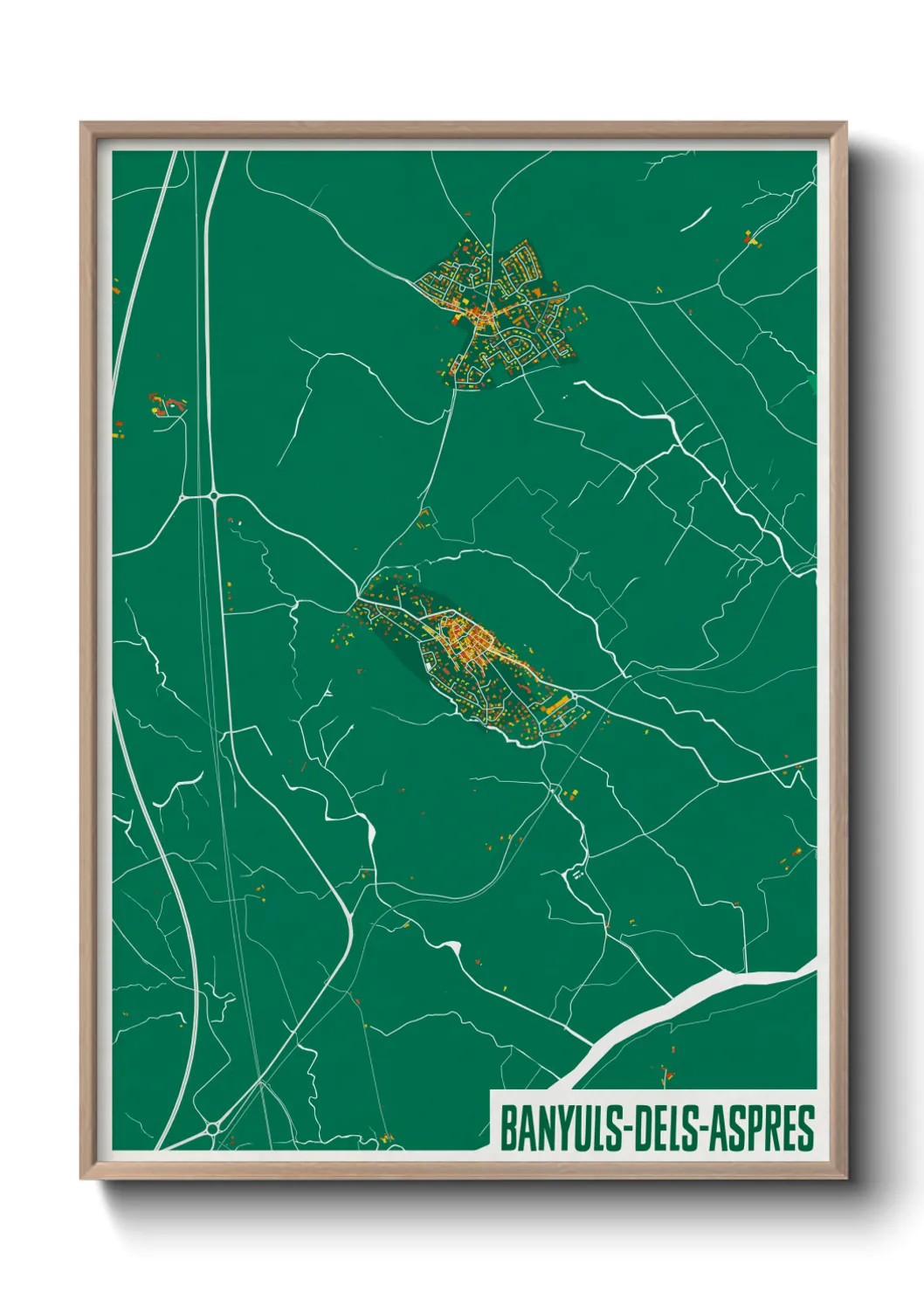 Une affiche de carte sur Banyuls-dels-Aspres
