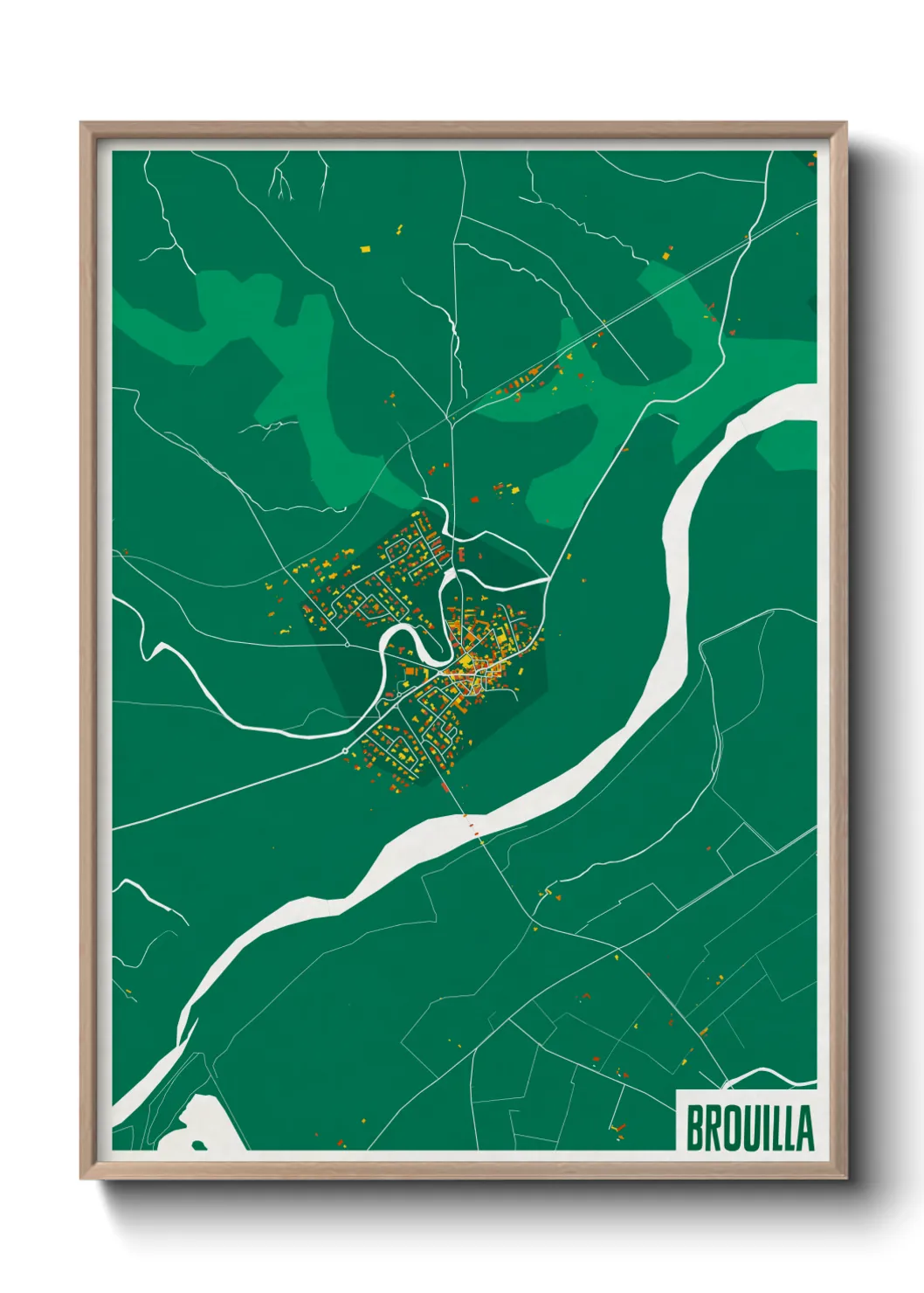 Une affiche de carte sur Brouilla