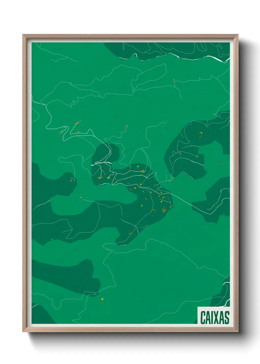 Une affiche de carte sur Caixas