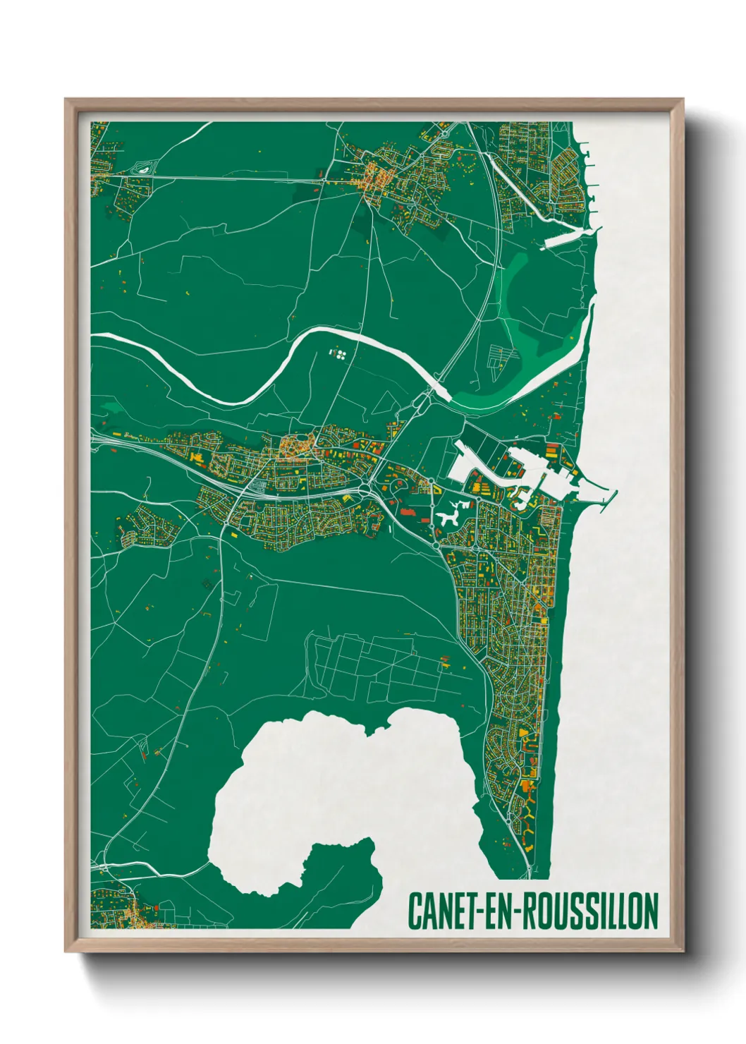 Une affiche de carte sur Canet-en-Roussillon