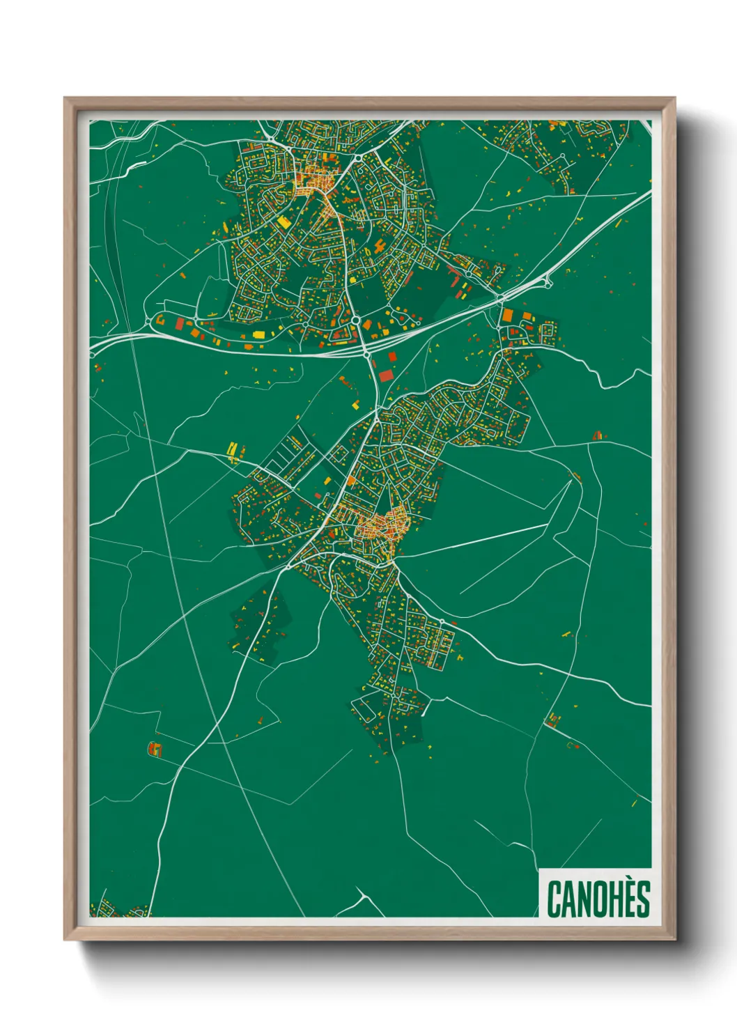 Une affiche de carte sur Canohès