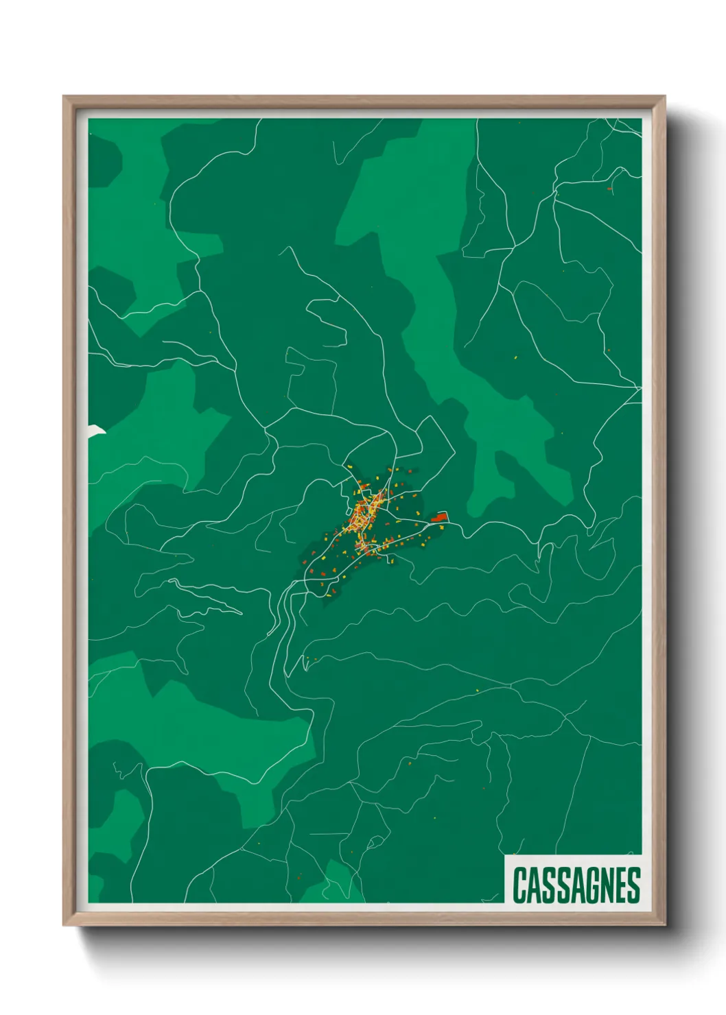 Une affiche de carte sur Cassagnes