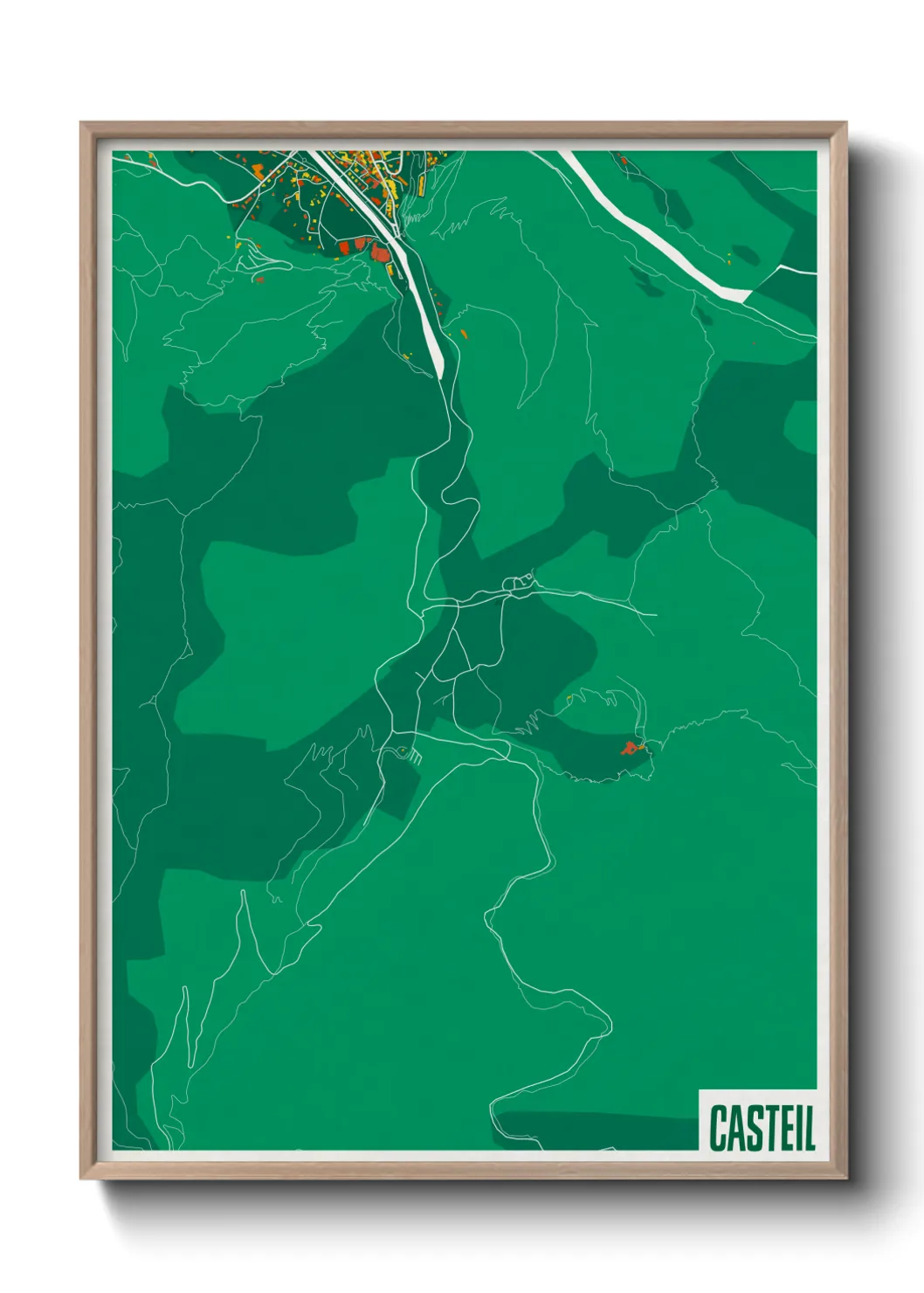 Une affiche de carte sur Casteil