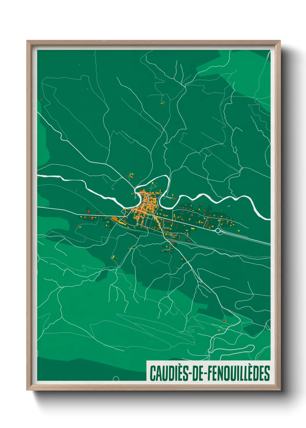 Une affiche de carte sur Caudiès-de-Fenouillèdes