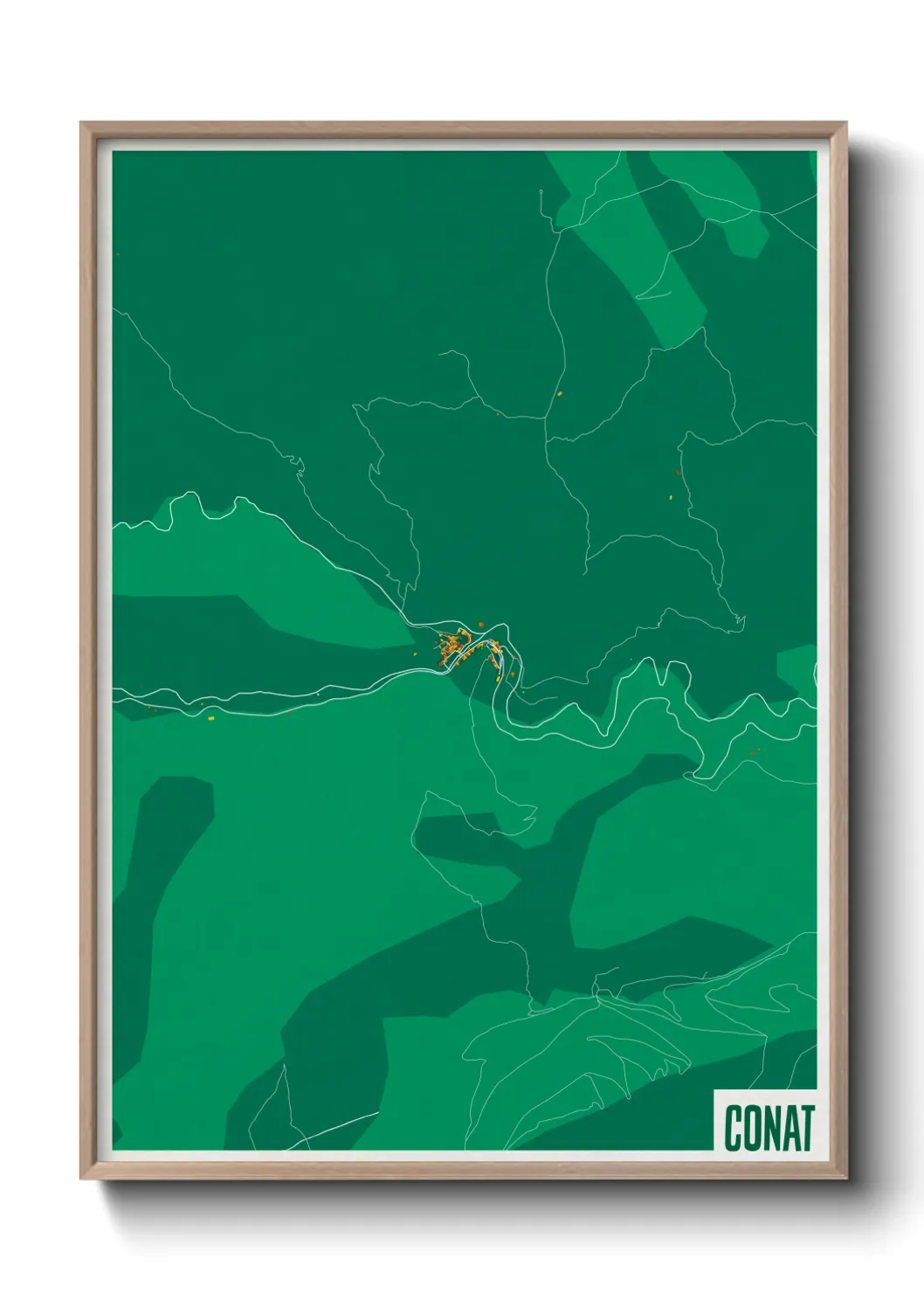 Une affiche de carte sur Conat