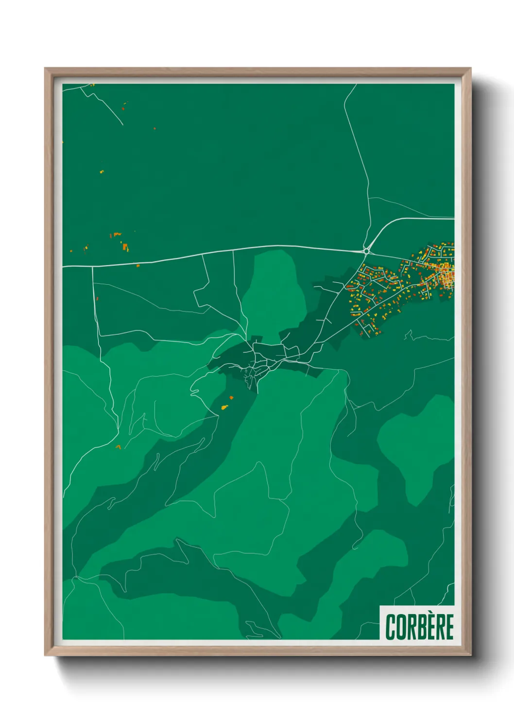 Une affiche de carte sur Corbère