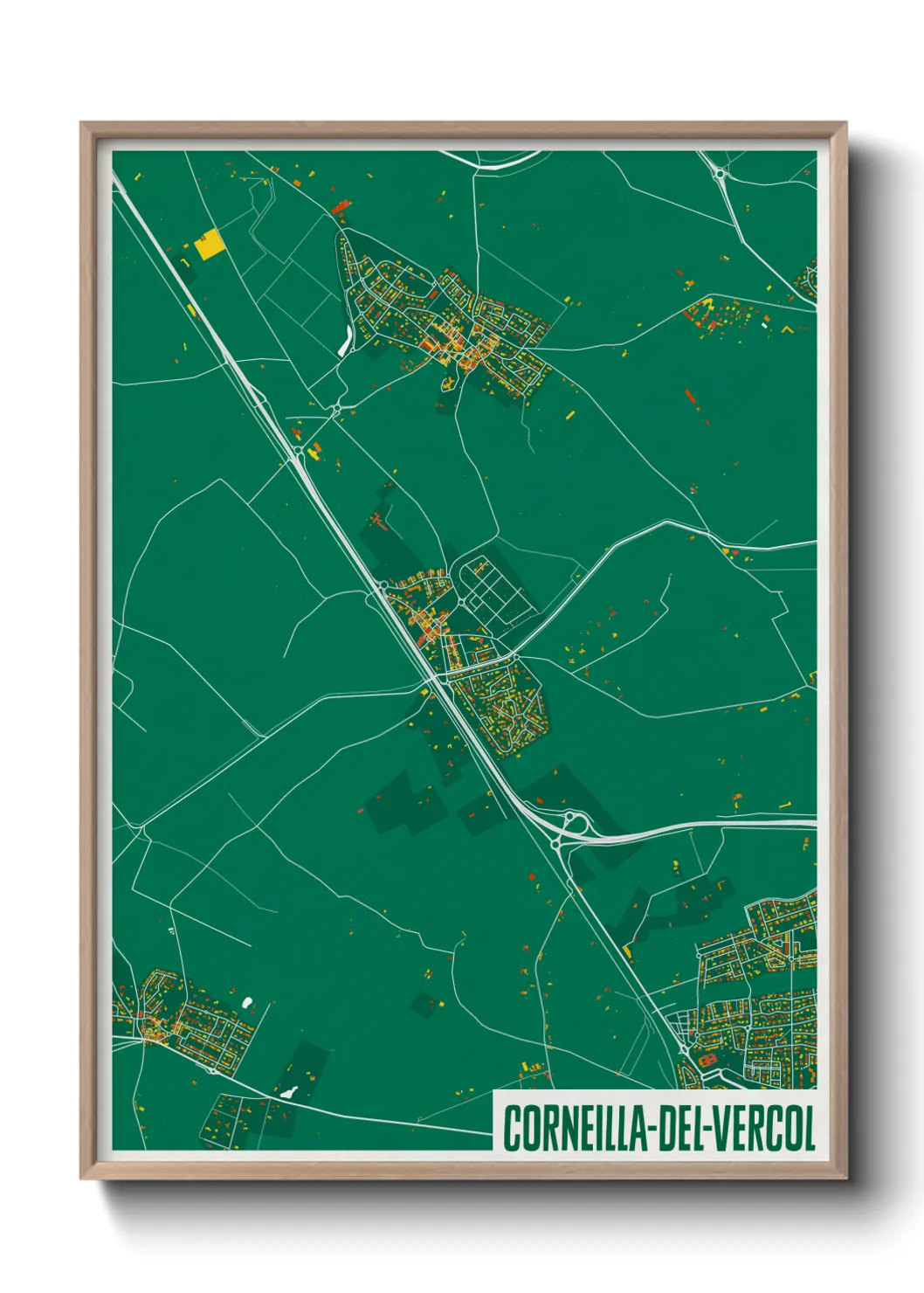 Une affiche de carte sur Corneilla-del-Vercol