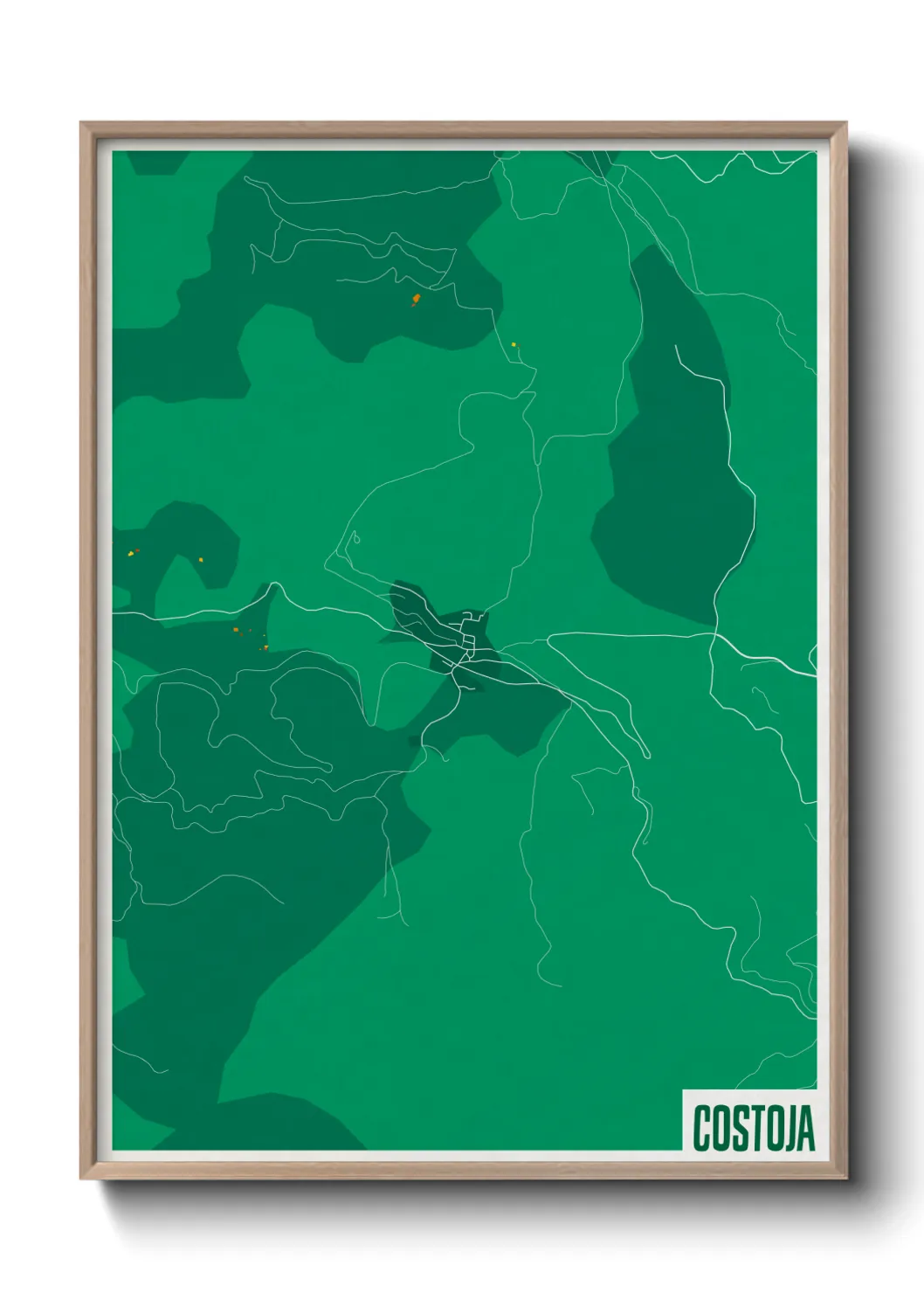 Une affiche de carte sur Costoja