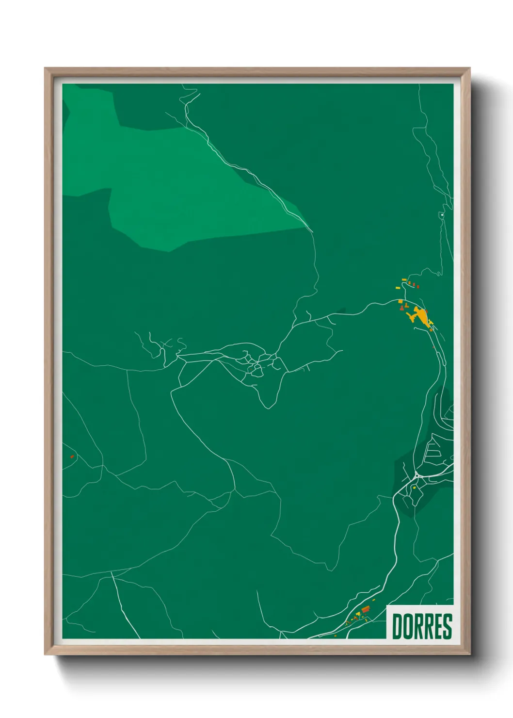 Une affiche de carte sur Dorres
