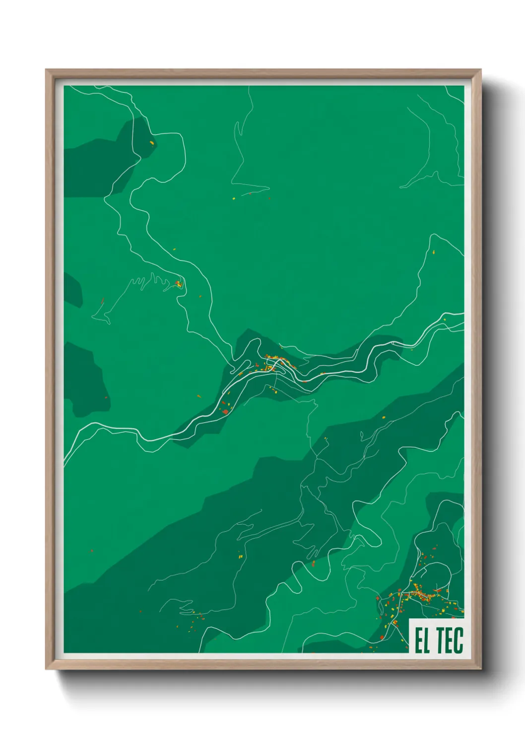 Une affiche de carte sur el Tec