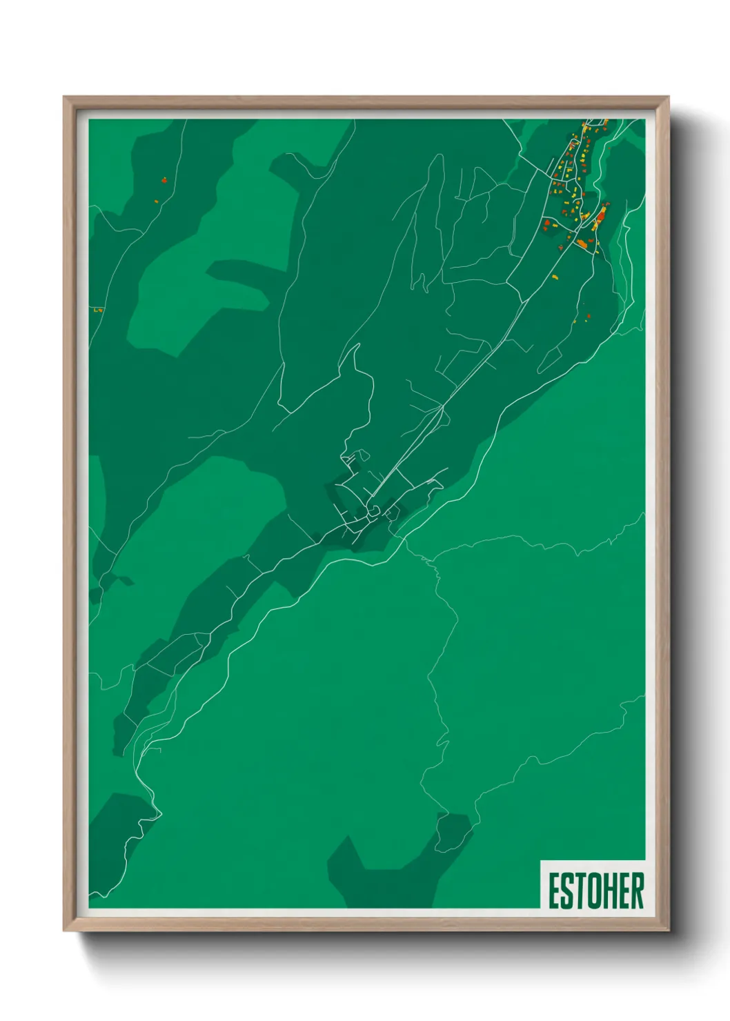 Une affiche de carte sur Estoher