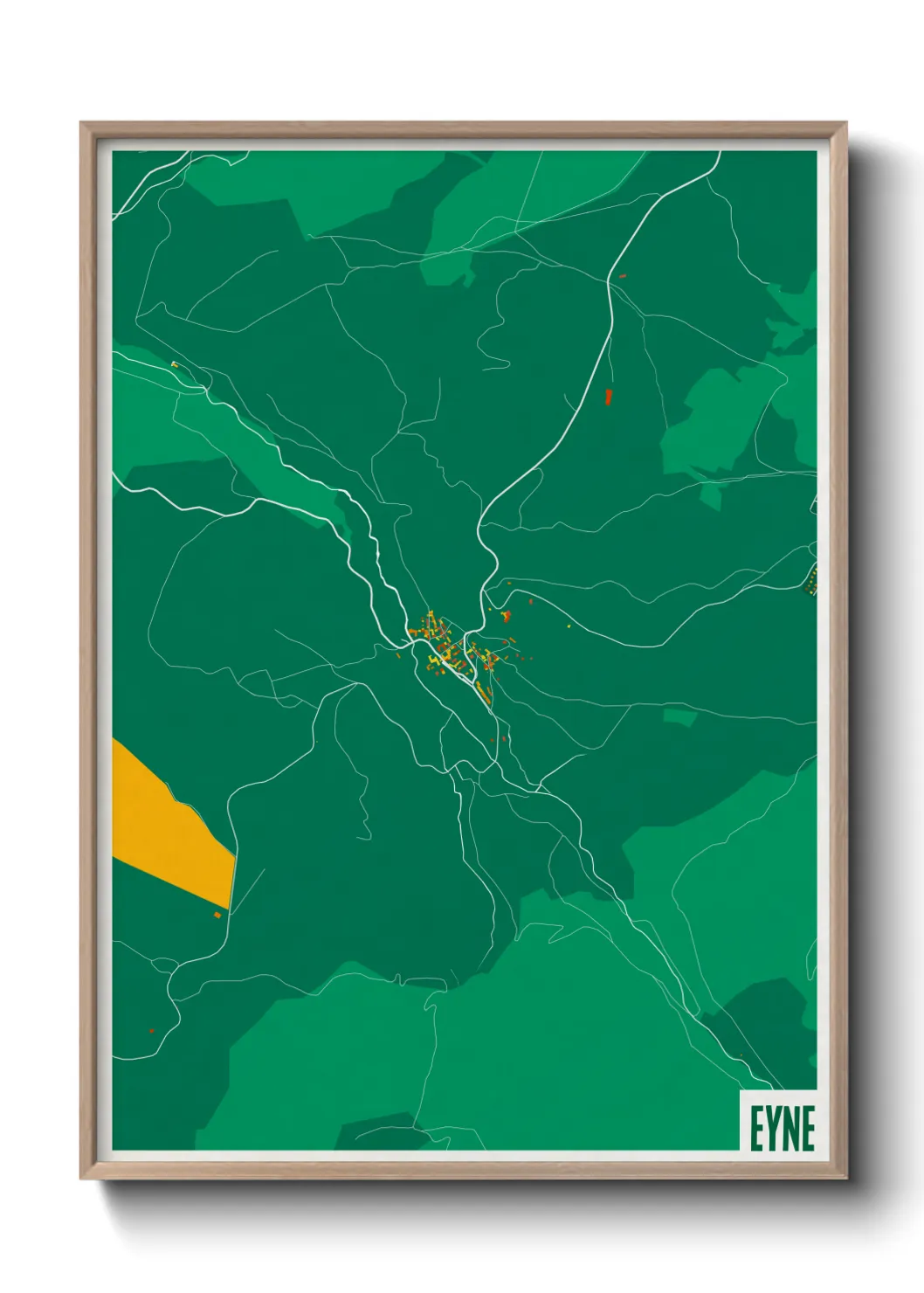 Une affiche de carte sur Eyne