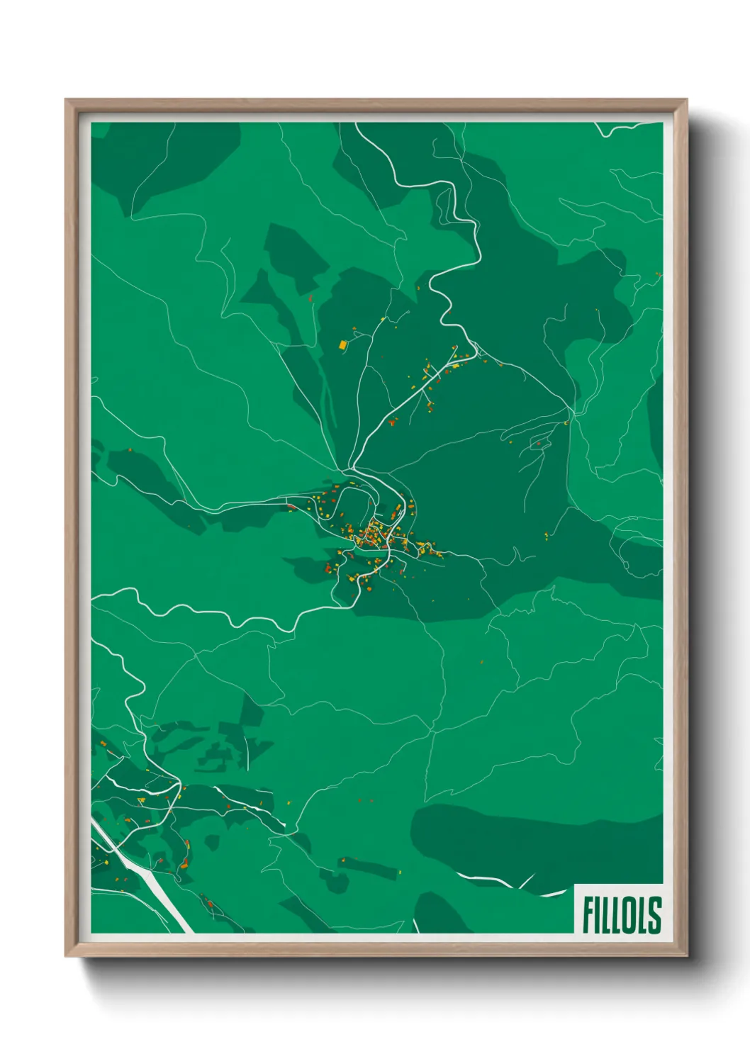 Une affiche de carte sur Fillols
