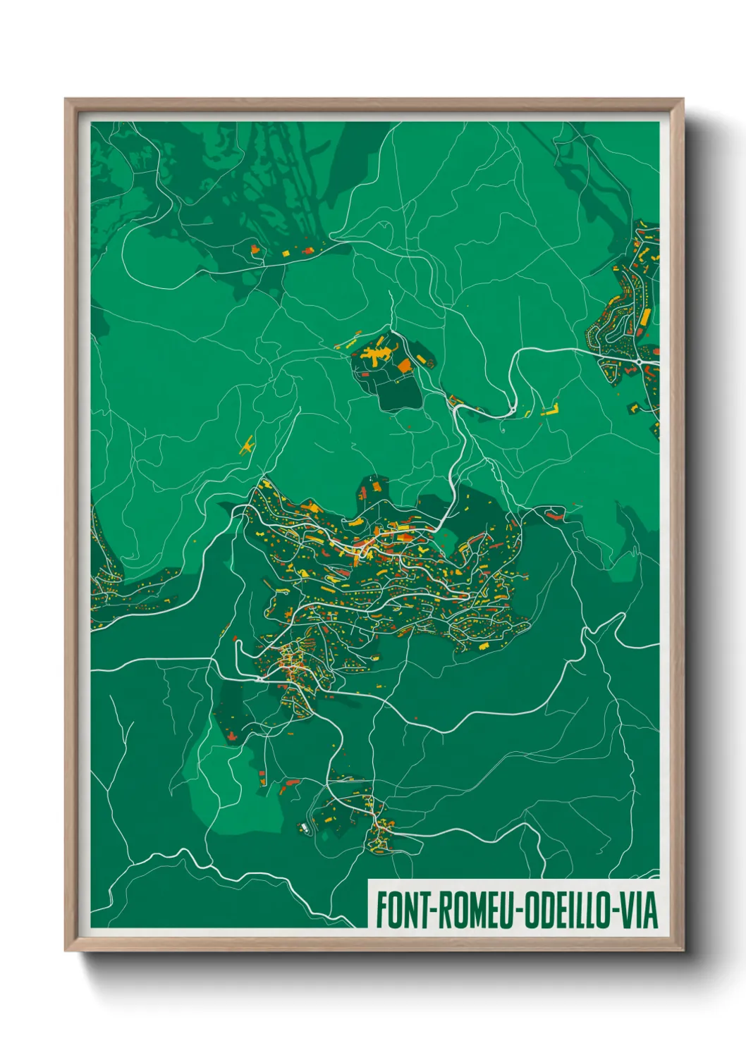 Une affiche de carte sur Font-Romeu-Odeillo-Via