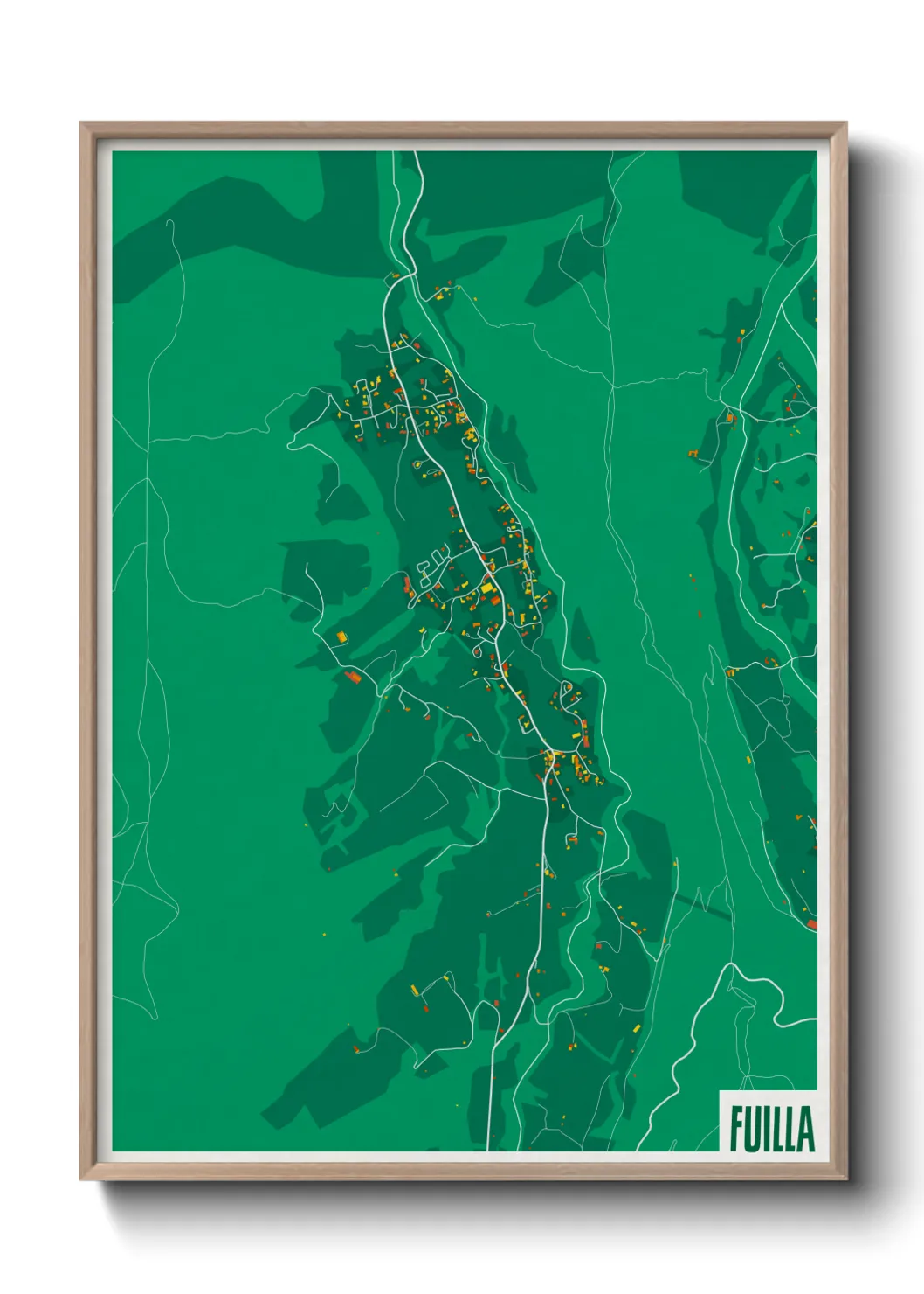 Une affiche de carte sur Fuilla