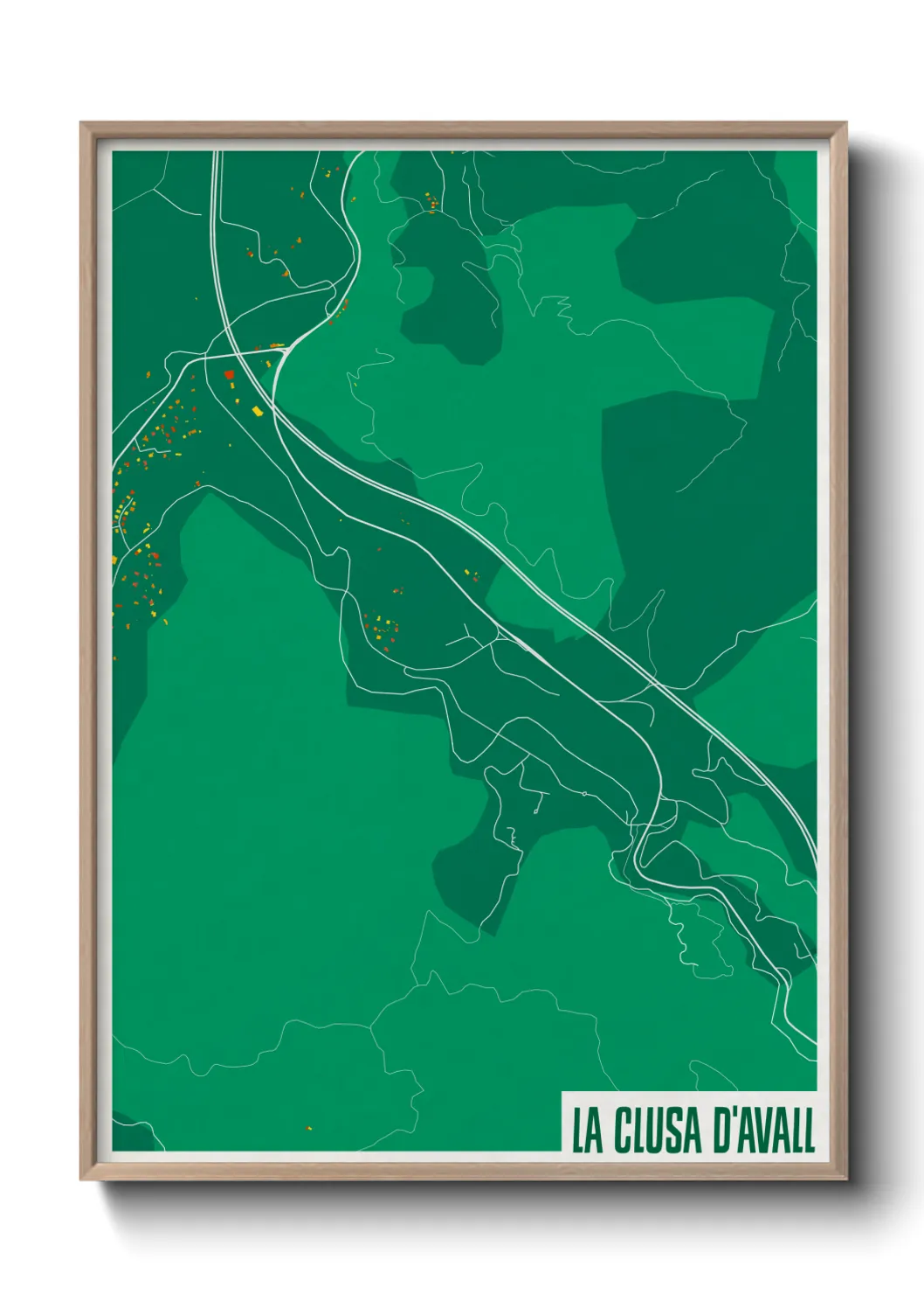 Une affiche de carte sur la Clusa d'Avall